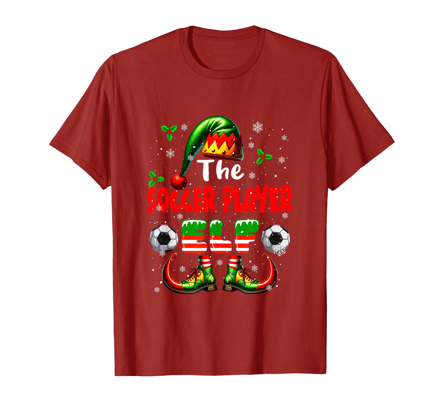 The Soccer Player Elf Christmas Job Team Matching Parties T-Shirt