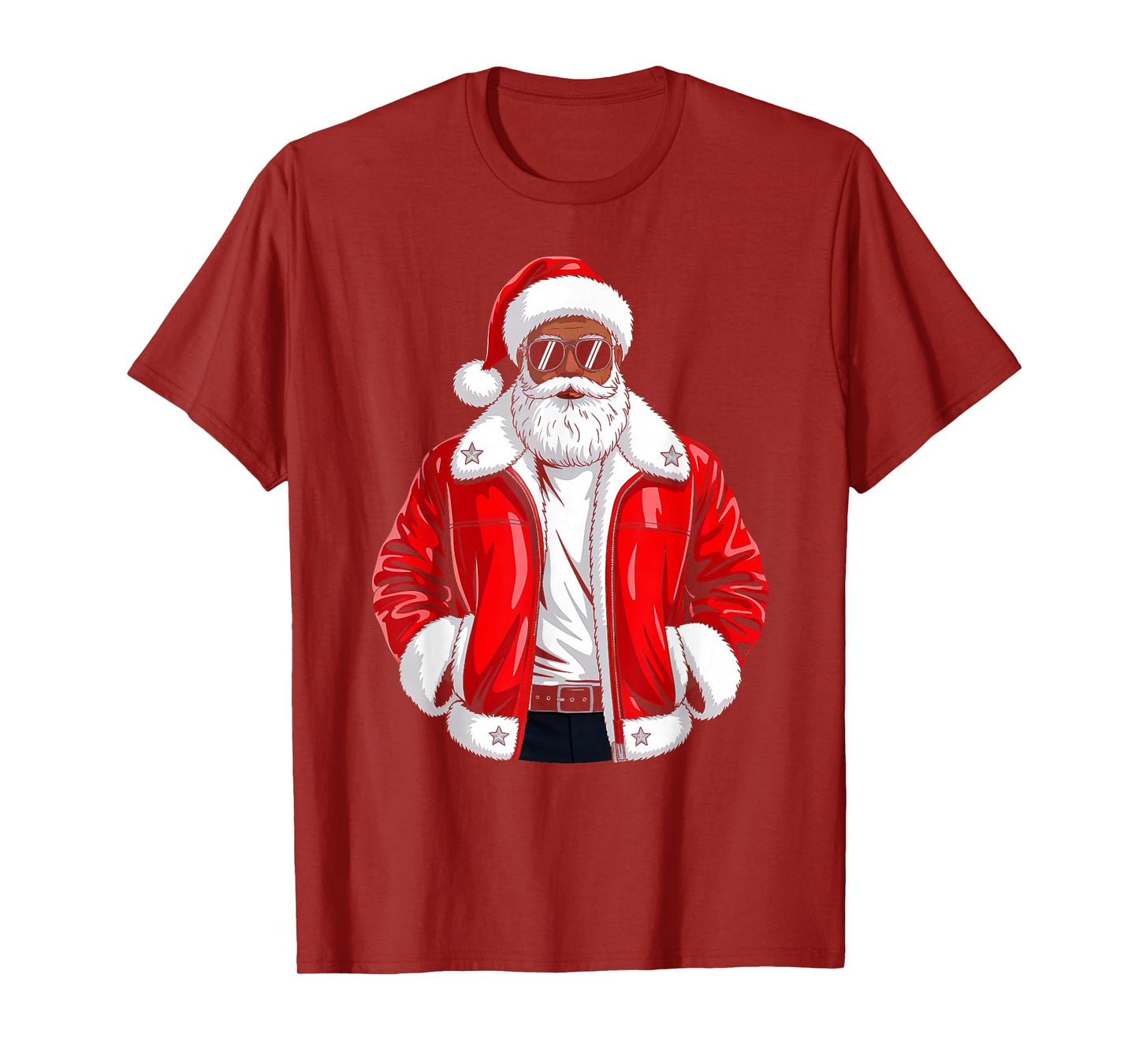 African American Santa Claus Black Christmas Men Boys Kids T-Shirt