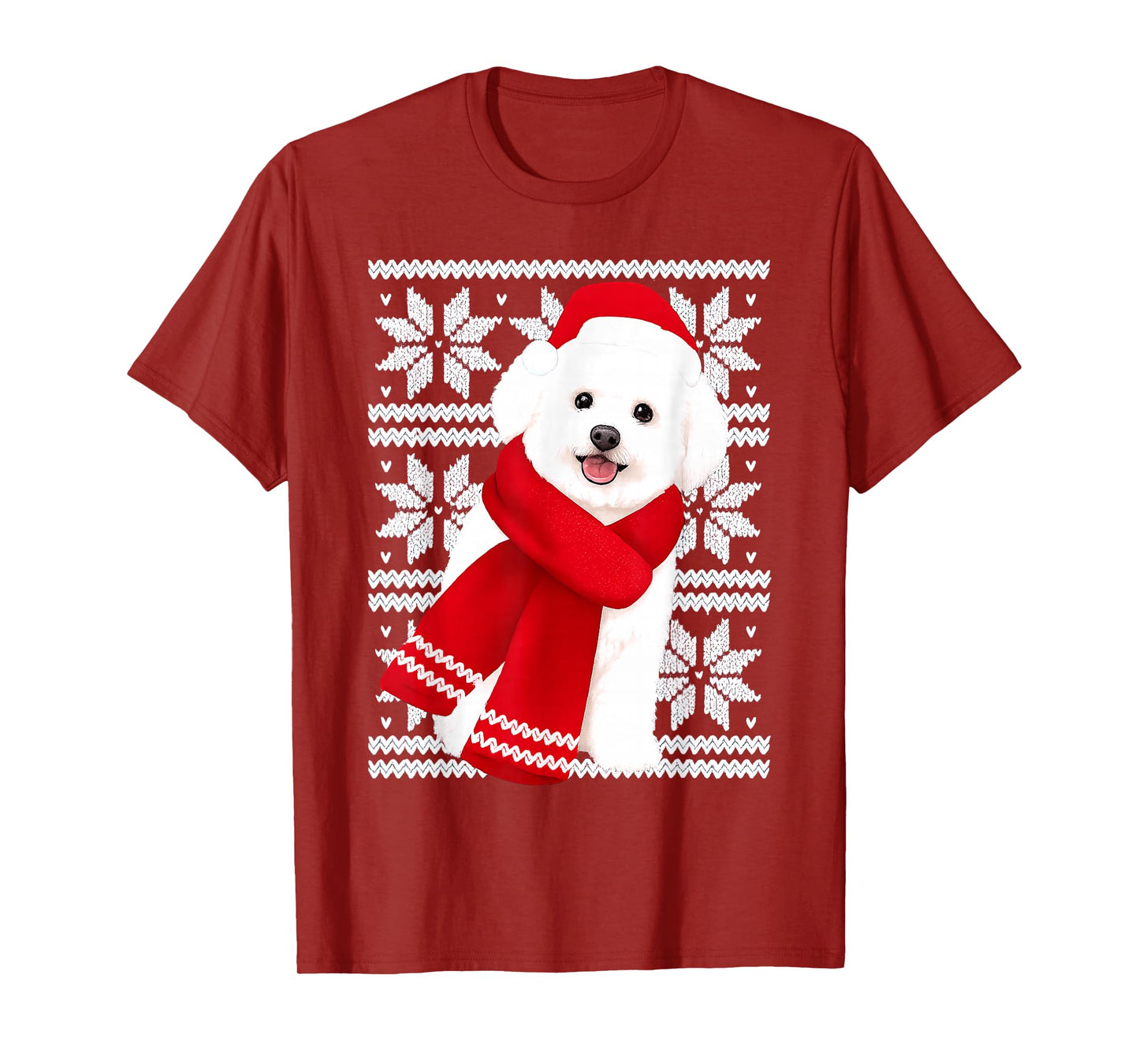 Bichon Frise Ugly Christmas Holiday Dog Lover T-Shirt