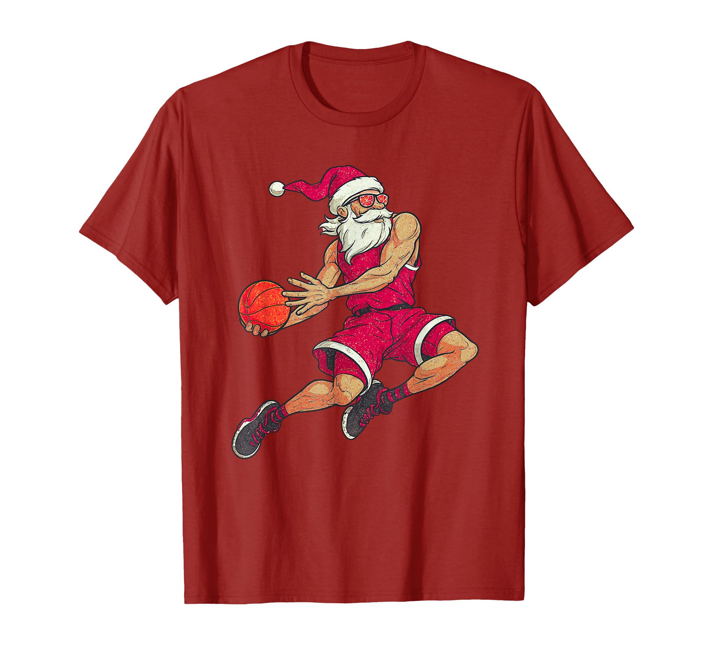 Santa Claus Playing Basketball Xmas Holiday Christmas T-Shirt