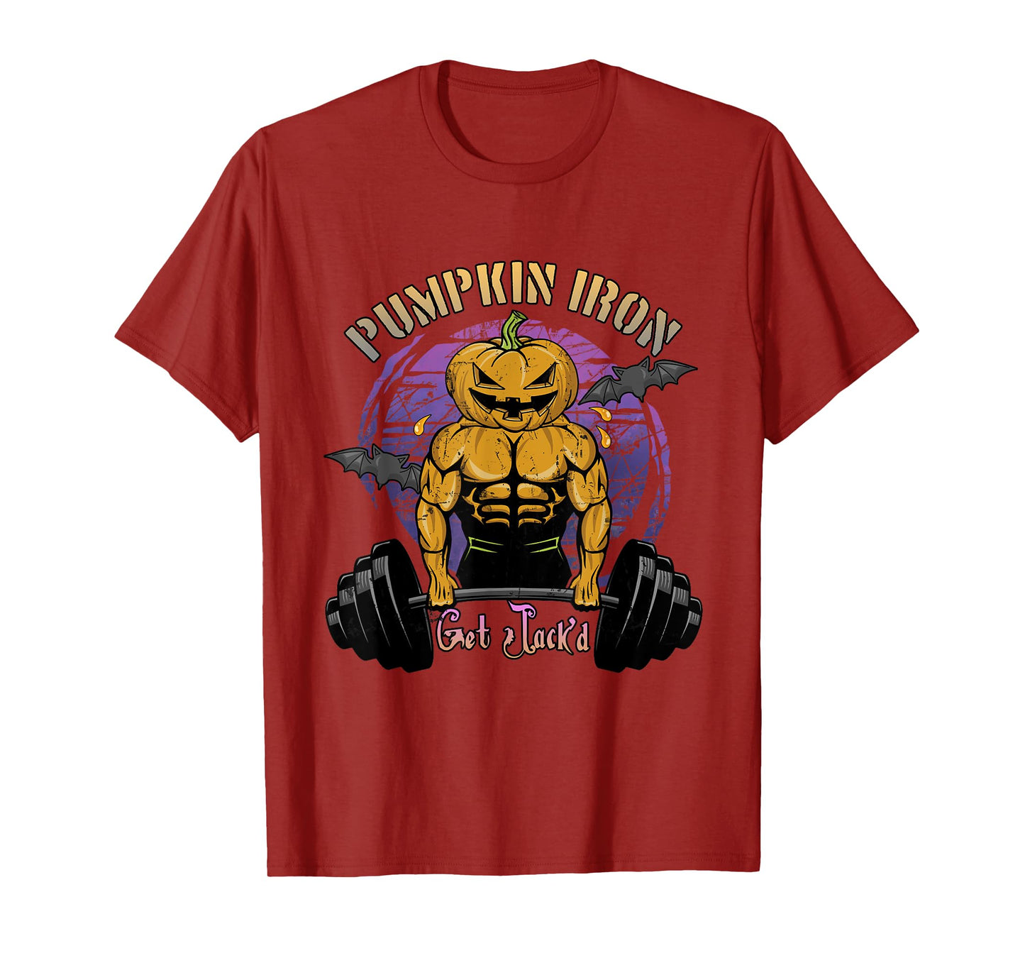 Halloween Gym Workout Pumpkin Iron T-Shirt