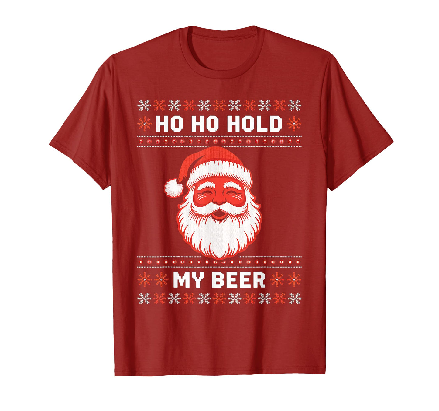 Ugly Christmas Santa, Ho Ho Hold My Beer T-Shirt