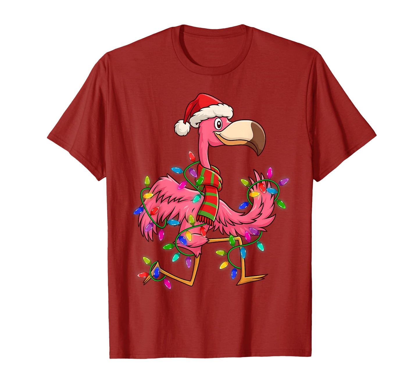 Santa Flamingo Lighting FA La Funny Dance Christmas Women T-Shirt