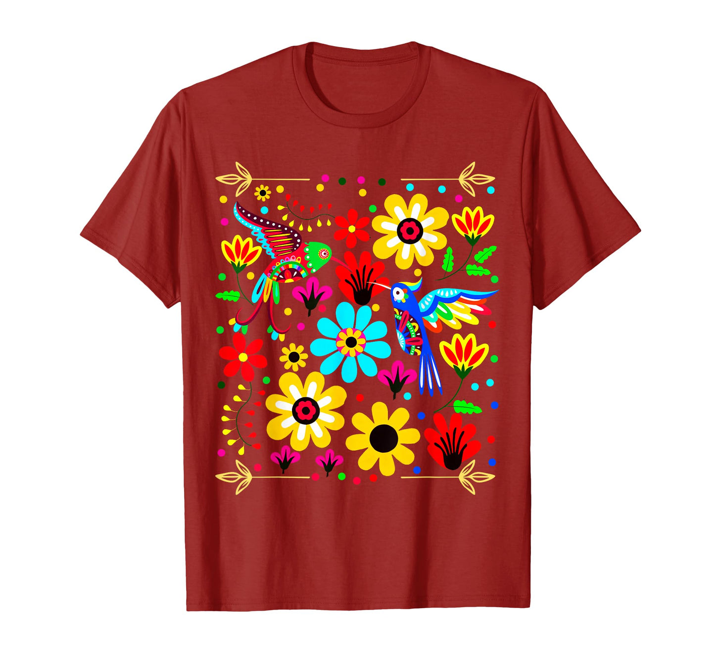 Floral Bird Otomi Mexican Style Mexicano Mexicana T-Shirt