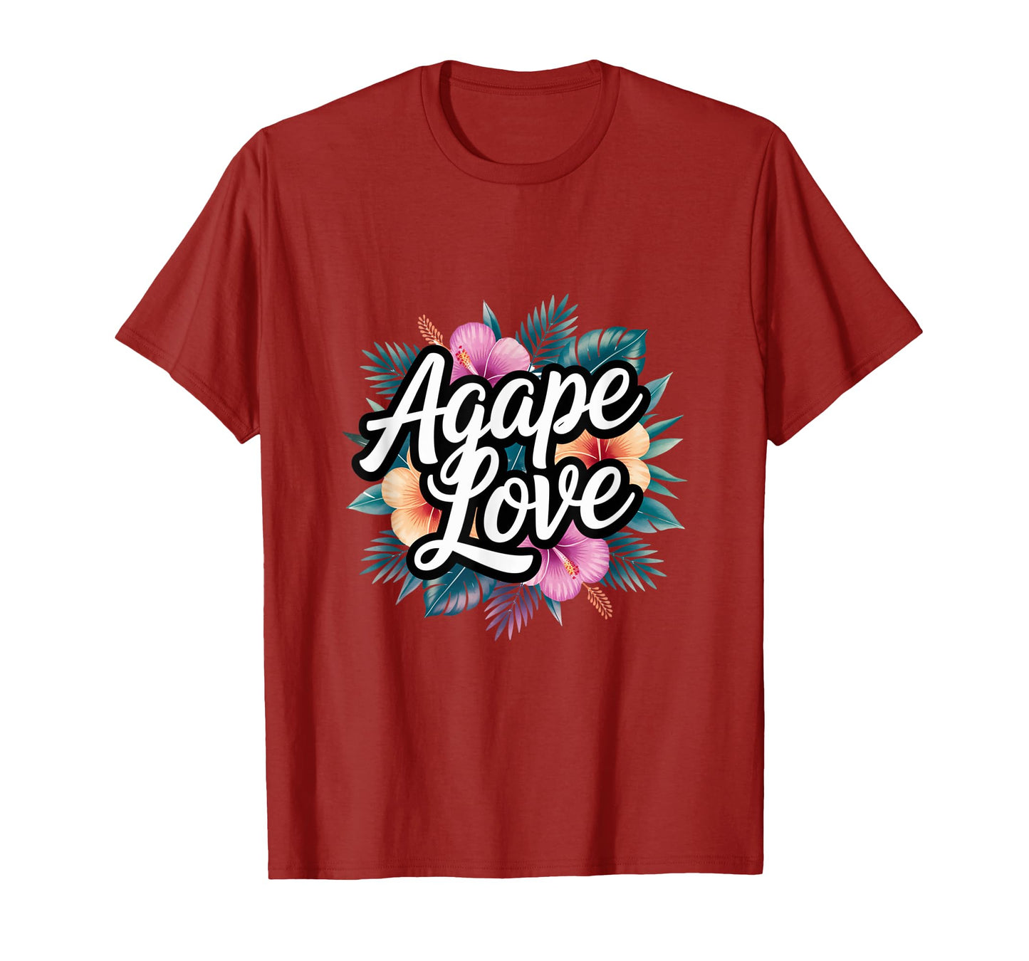 Agape Love Watercolor Floral Flower Inspirational Christian T-Shirt