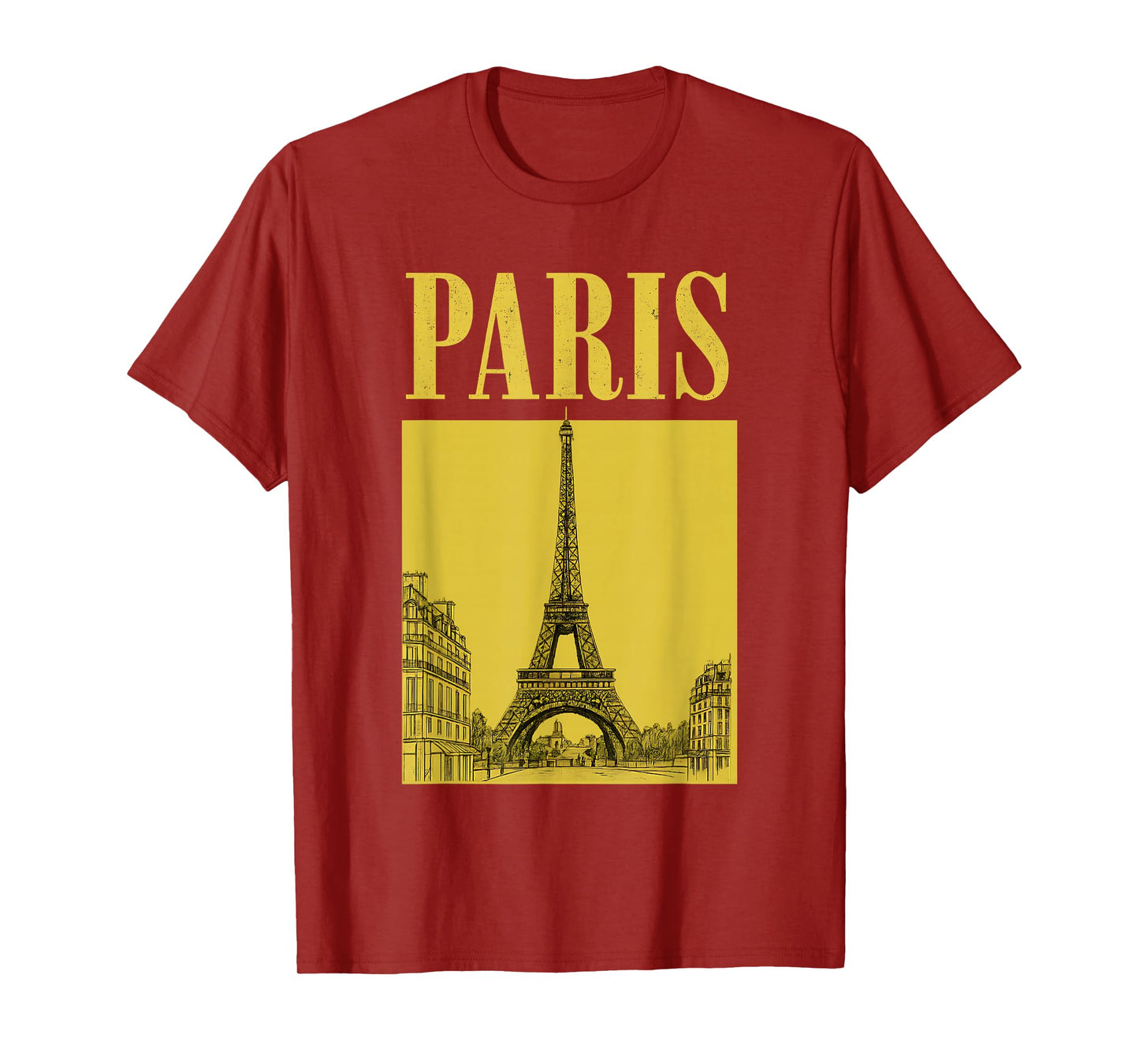 Vintage Paris Eiffel Tower Illustration Retro Travel T-Shirt