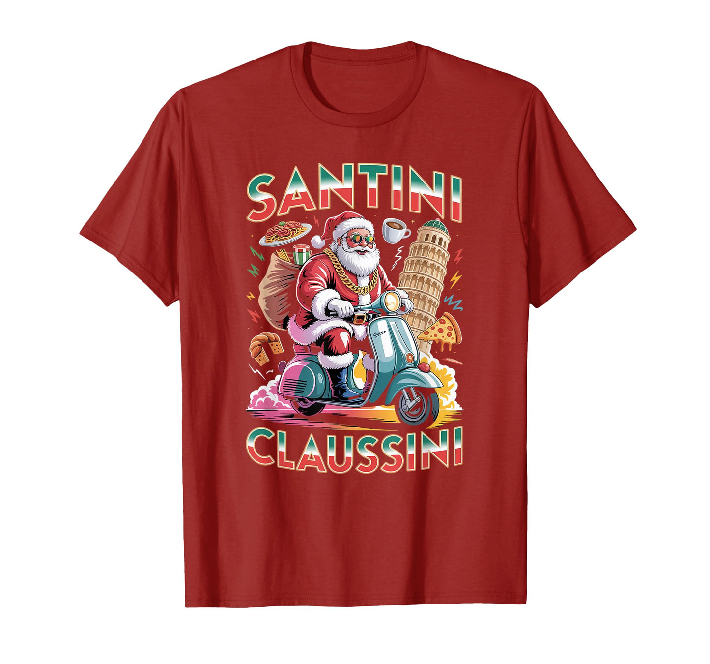 Italian Brainrot Christmas Santini Claussini Funny Santa T-Shirt