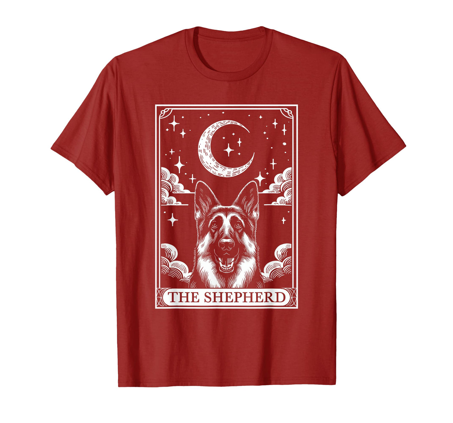 Tarot Card Vintage Crescent Moon German Shepherd Dog Mom T-Shirt