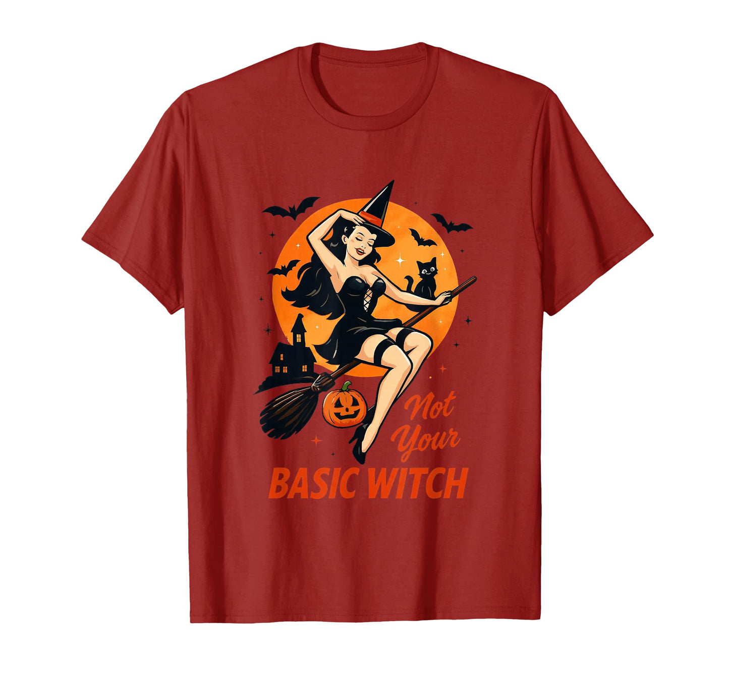 Not Your Basic Witch Halloween Graphic T-Shirt