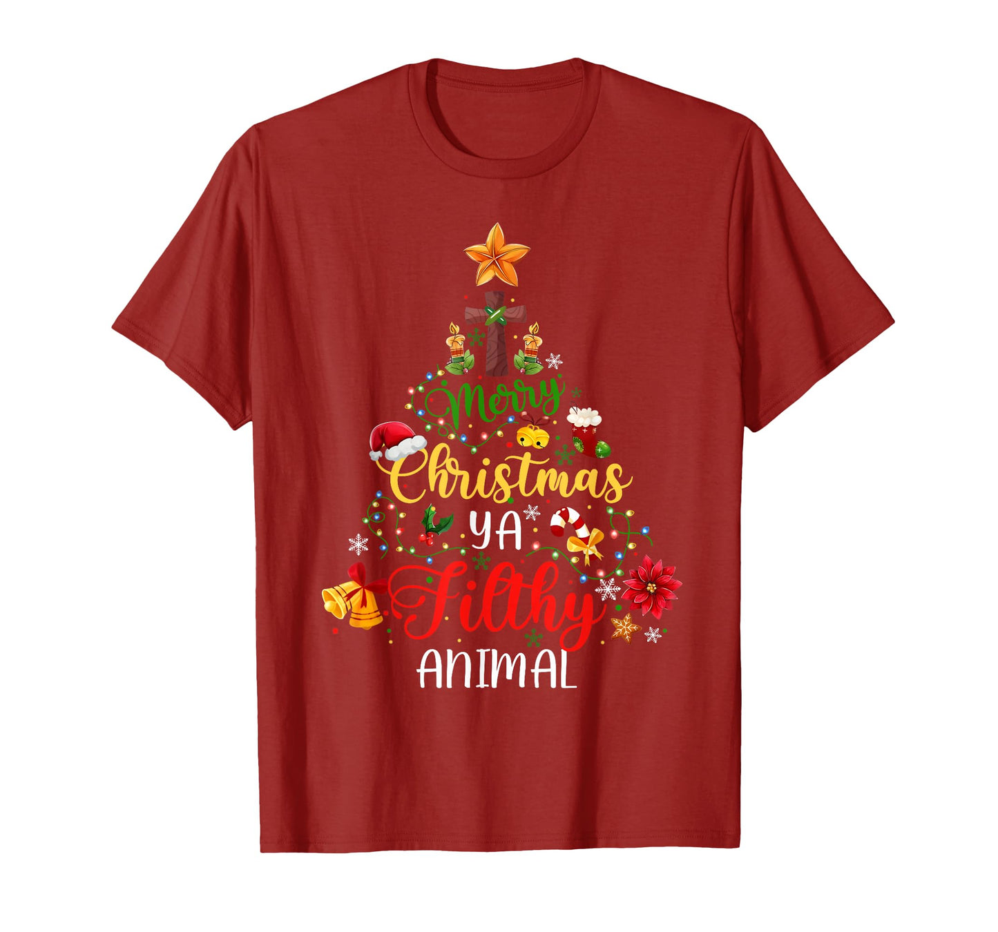 Merry Christmas Animal Filthy Ya Funny Xmas Family Pajama T-Shirt