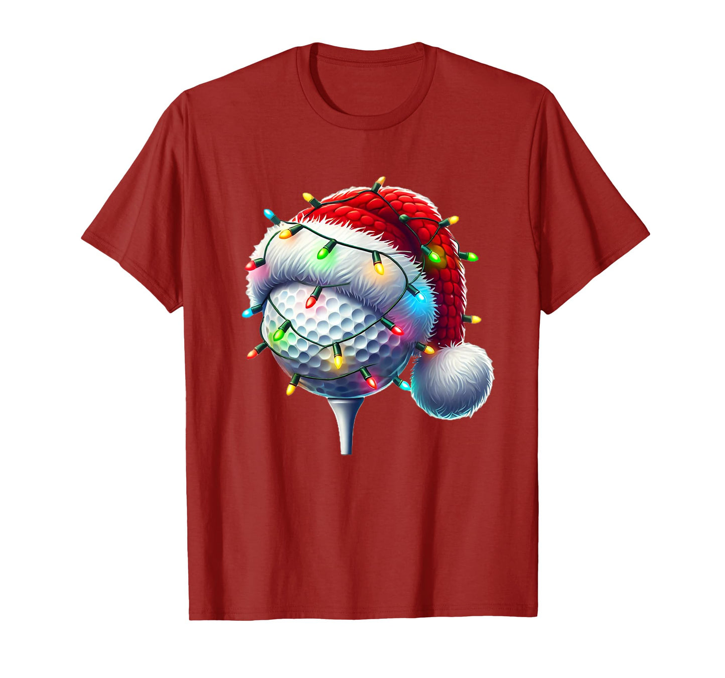 Golf Ball Santa Hat Xmas Golfing Golfer Christmas Boys Men T-Shirt