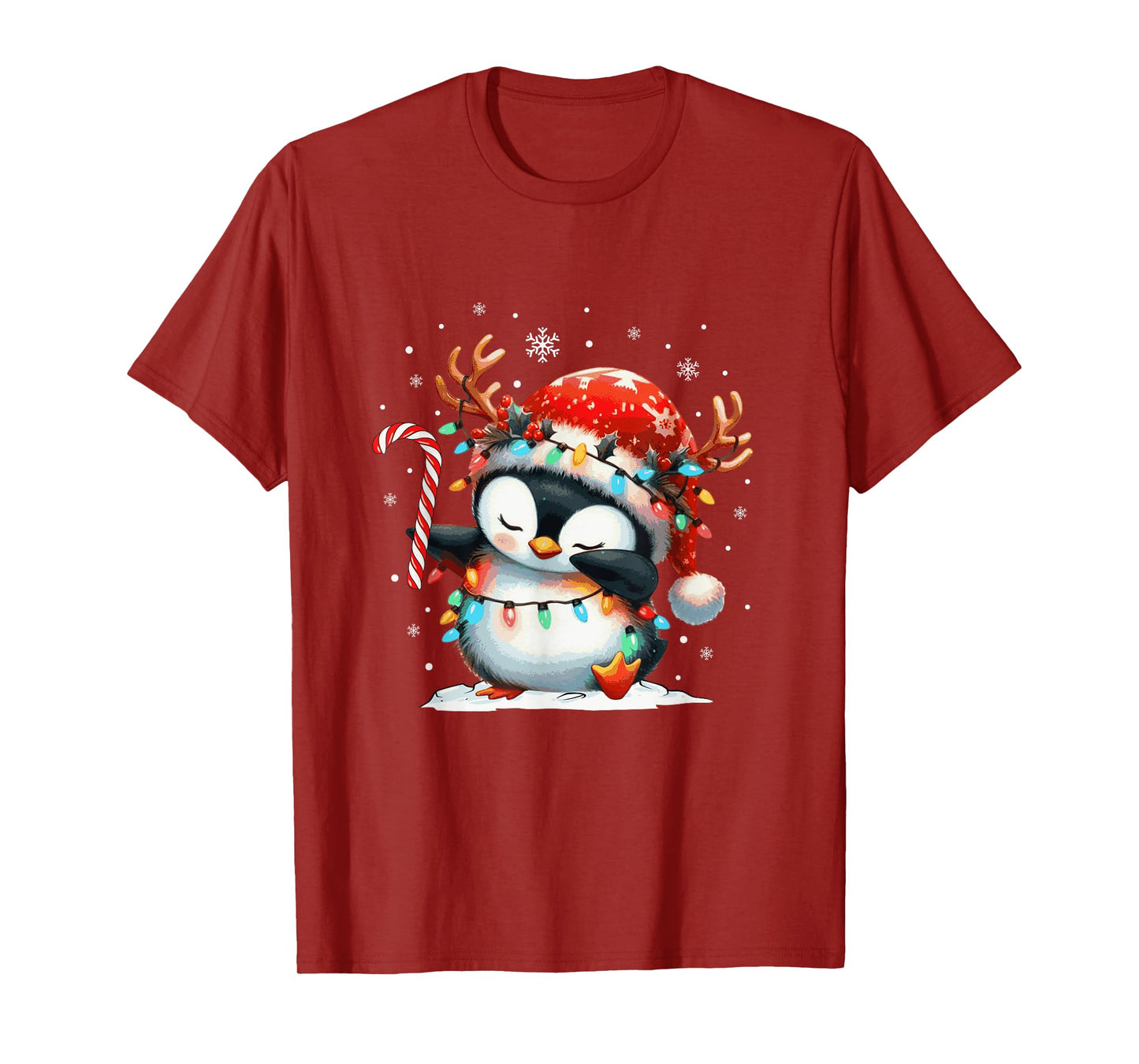 Penguin Christmas Xmas Lights Matching Boys Toddler Girls T-Shirt