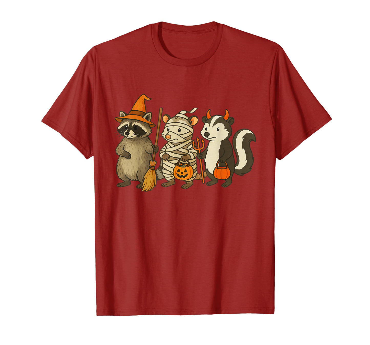 Racoon Witch Mummy Halloween Costume Trick or Treat Tee T-Shirt