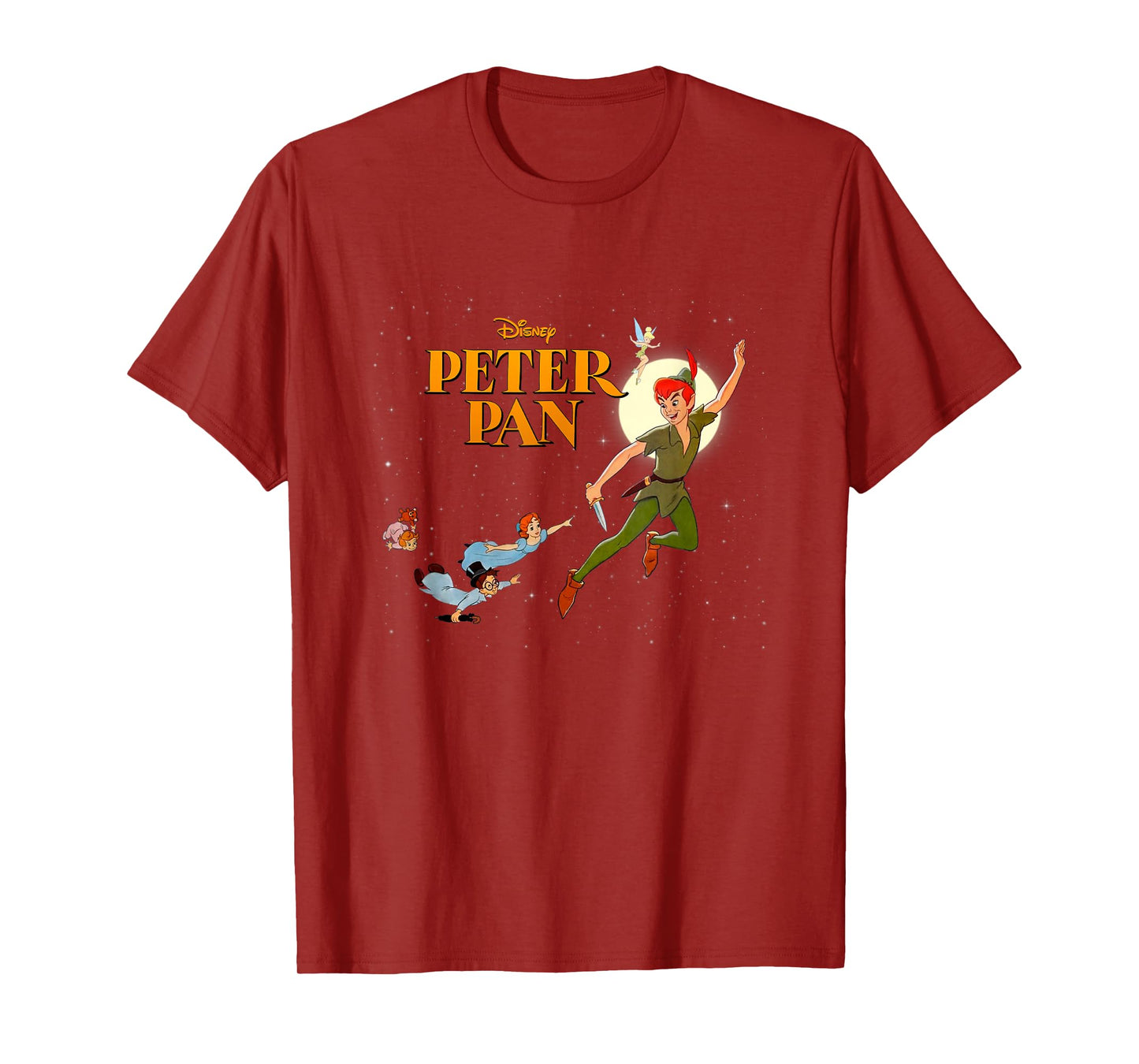 Disney Peter Pan Vintage Retro Group Shot Big Chest Poster T-Shirt