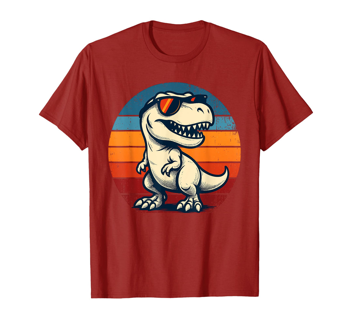 Retro Vintage Sunset Dinosaur T-Rex Lovers Funny Sunglasses T-Shirt