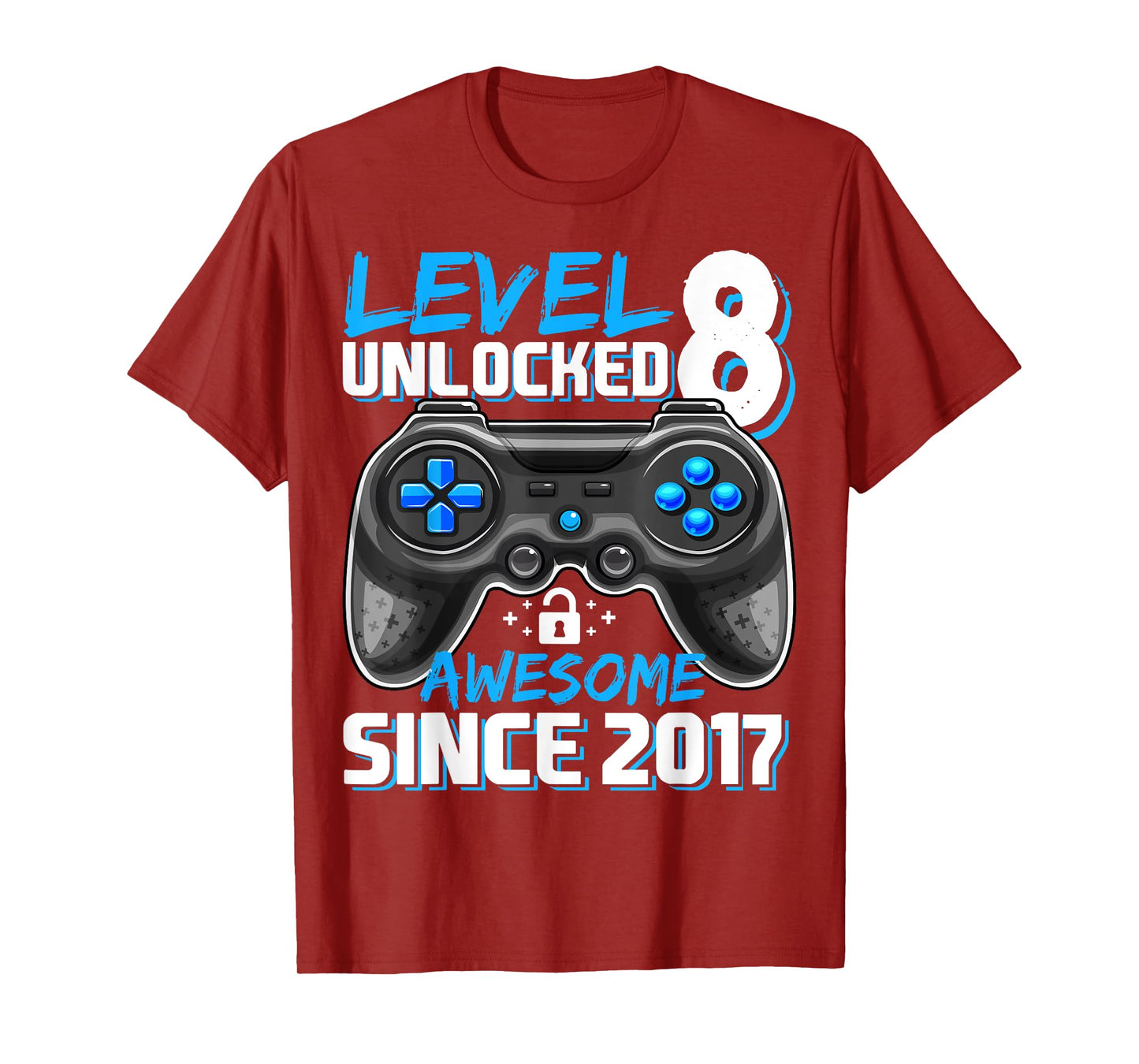 8th Birthday Boy Level 8 Gamer 8 Year Video Game Party T-Shirt