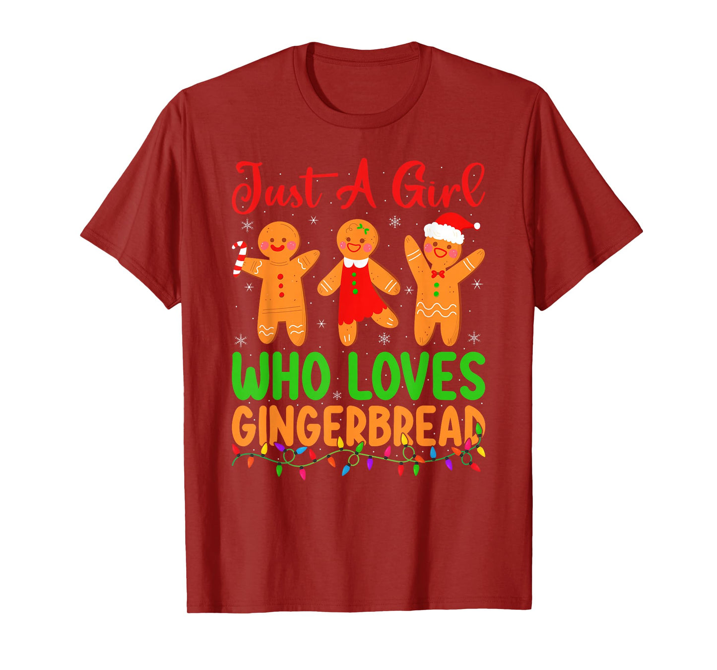 Just A Girl Who Loves Gingerbread Christmas Girls Women T-Shirt