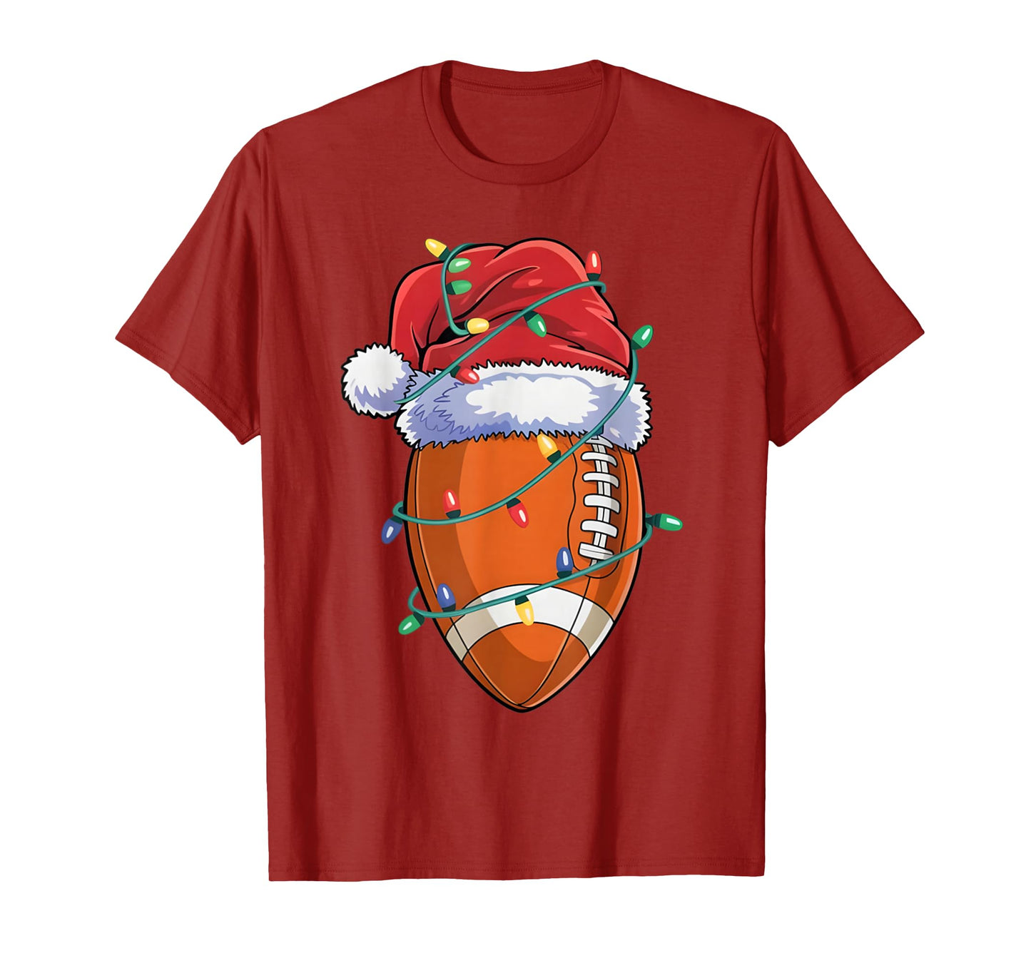 Santa Sports Design for Men Boys Christmas Football Player T-Shirt