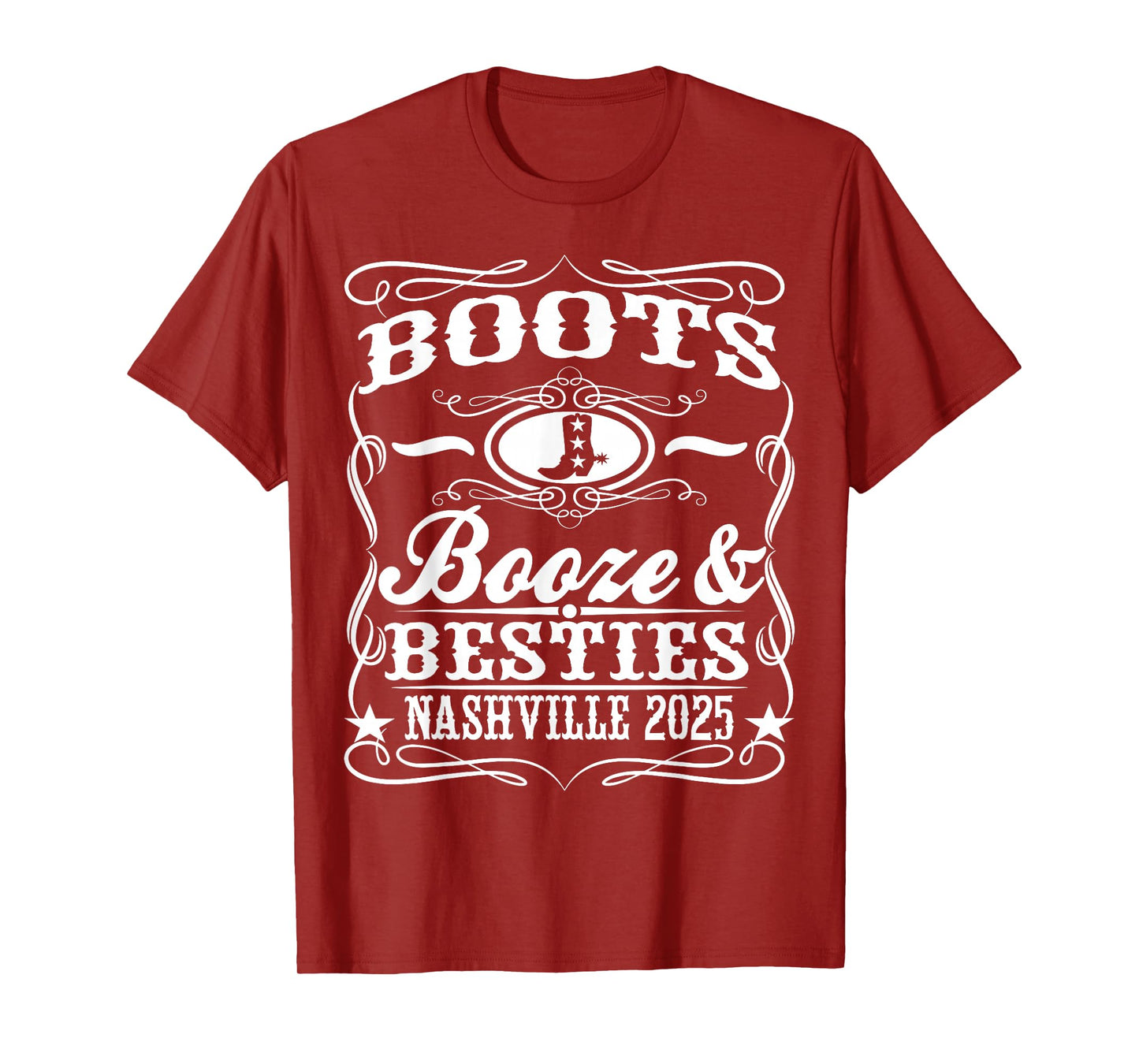 Boots Booze Besties Nashville 2025 Whiskey Theme T-Shirt
