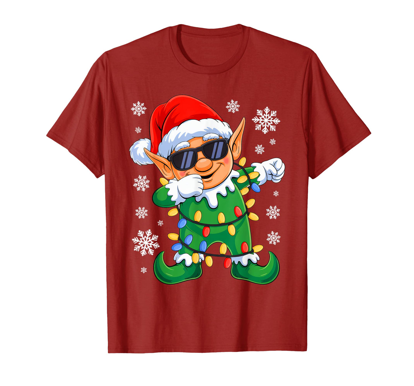 Dabbing Elf Christmas Boys Girls Kids Funny Xmas Squad T-Shirt