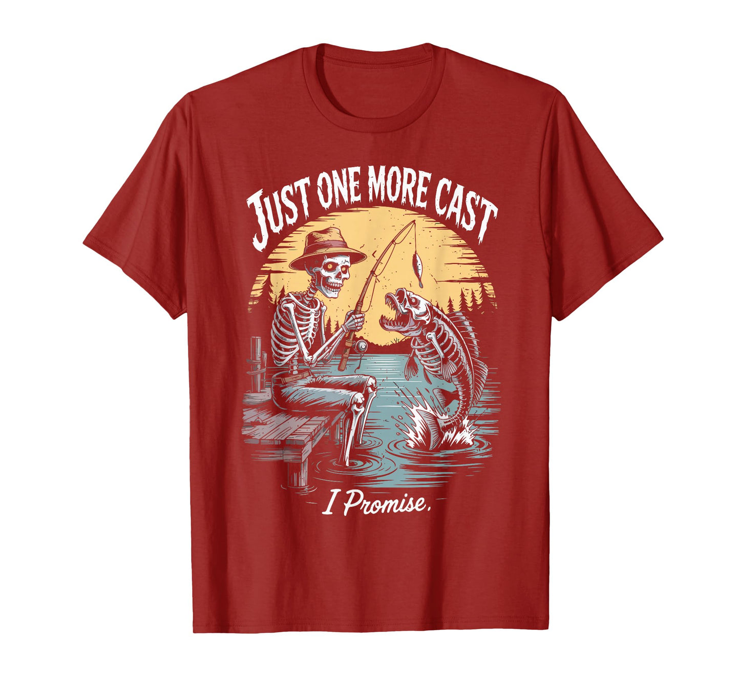 Just One More Cast Skeleton Fishing Halloween Best Fisherman T-Shirt