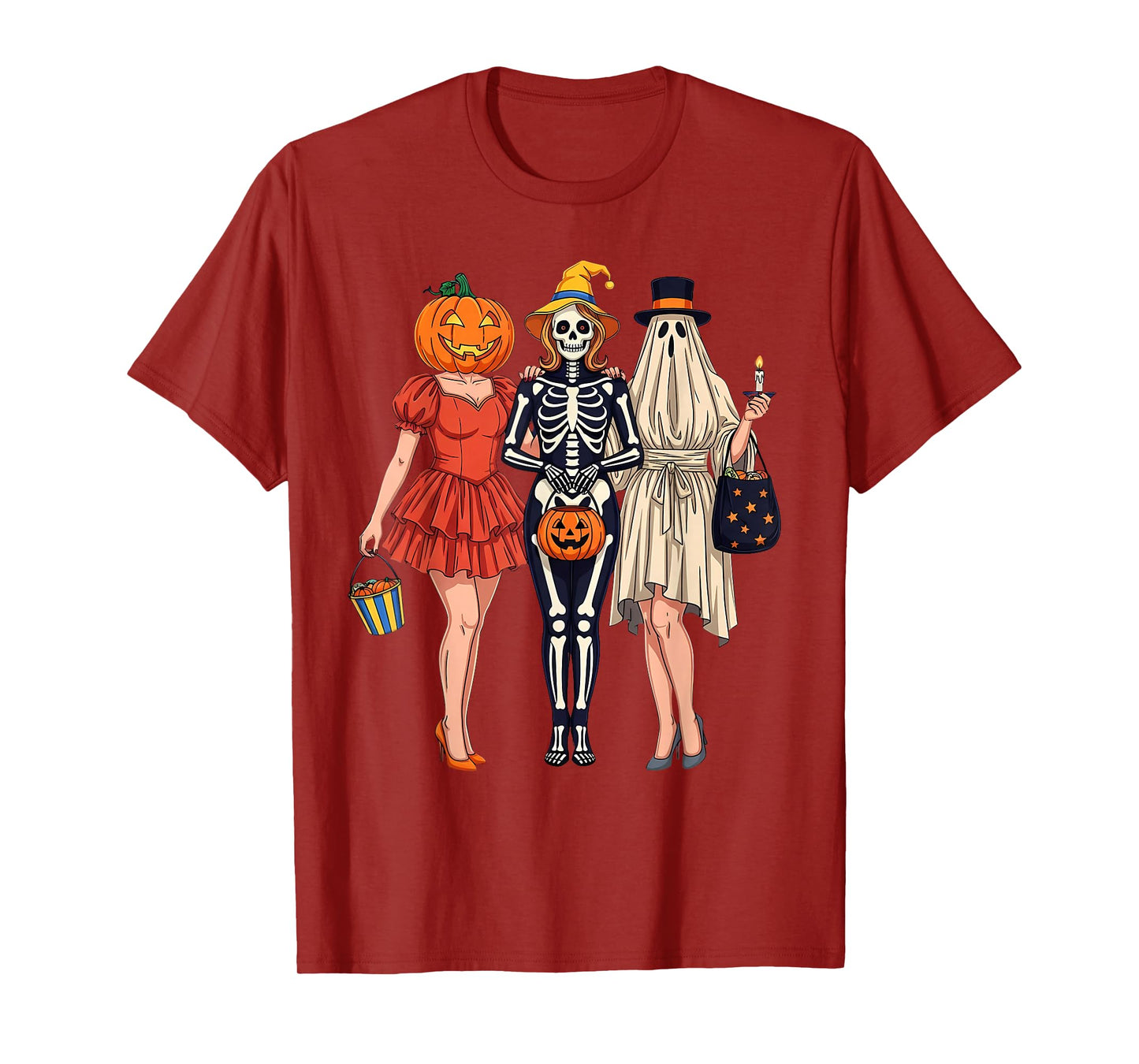 Halloween Witch Retro Vintage Pumpkin Pin Up Adult Humor T-Shirt