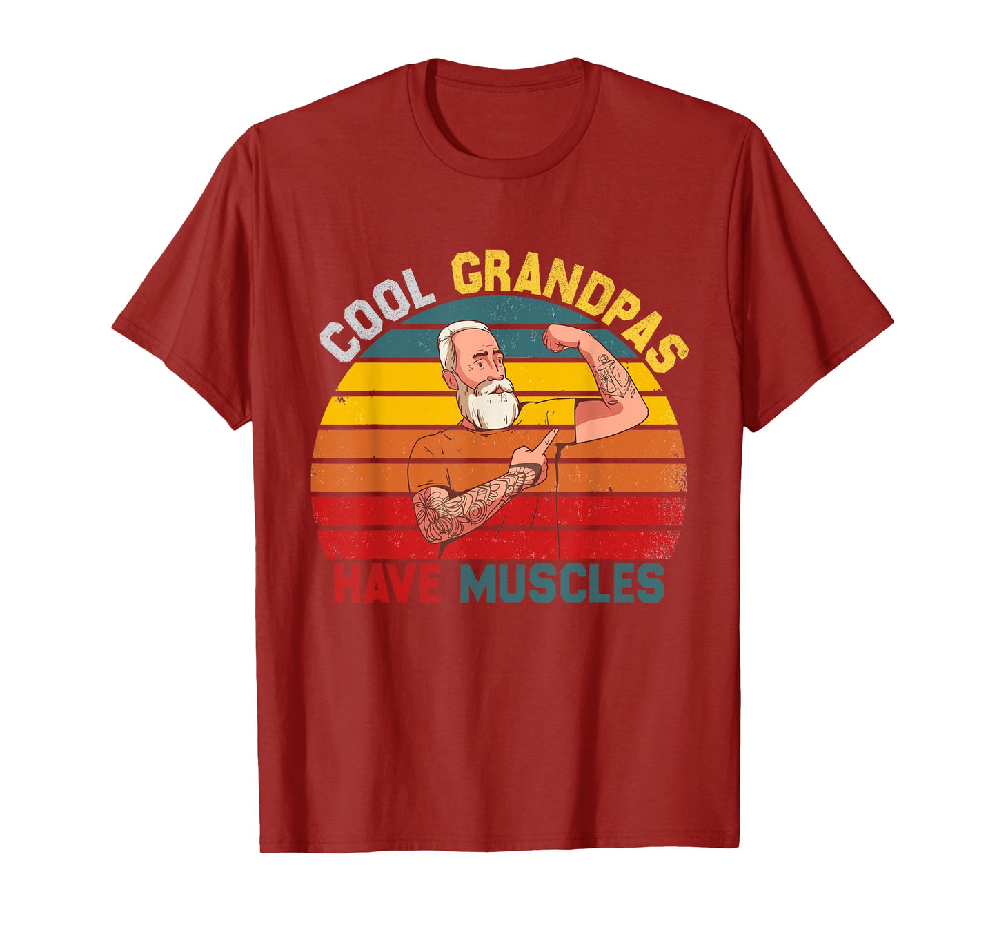 Cool Grandpas Have Muscles Funny Workout Fitness T-Shirt