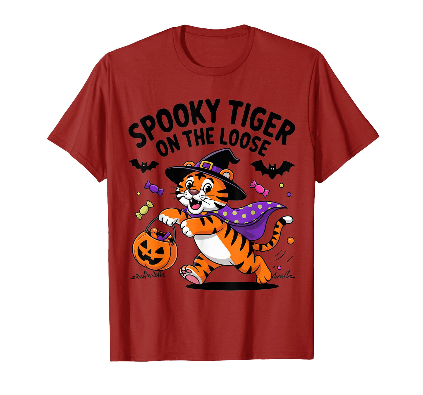 Spooky Tiger On The Loose Funny Halloween Costume T-Shirt