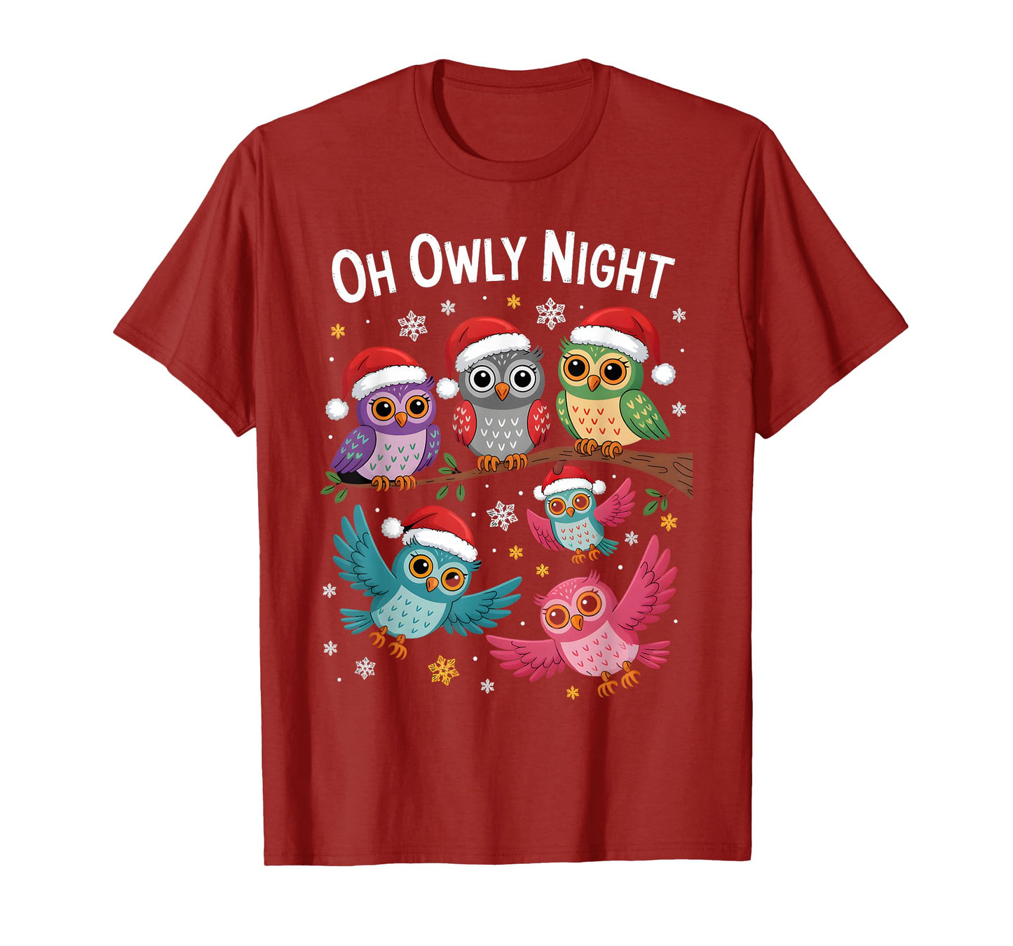 Funny Father Christmas Xmas Owls Joke Party Costume T-Shirt
