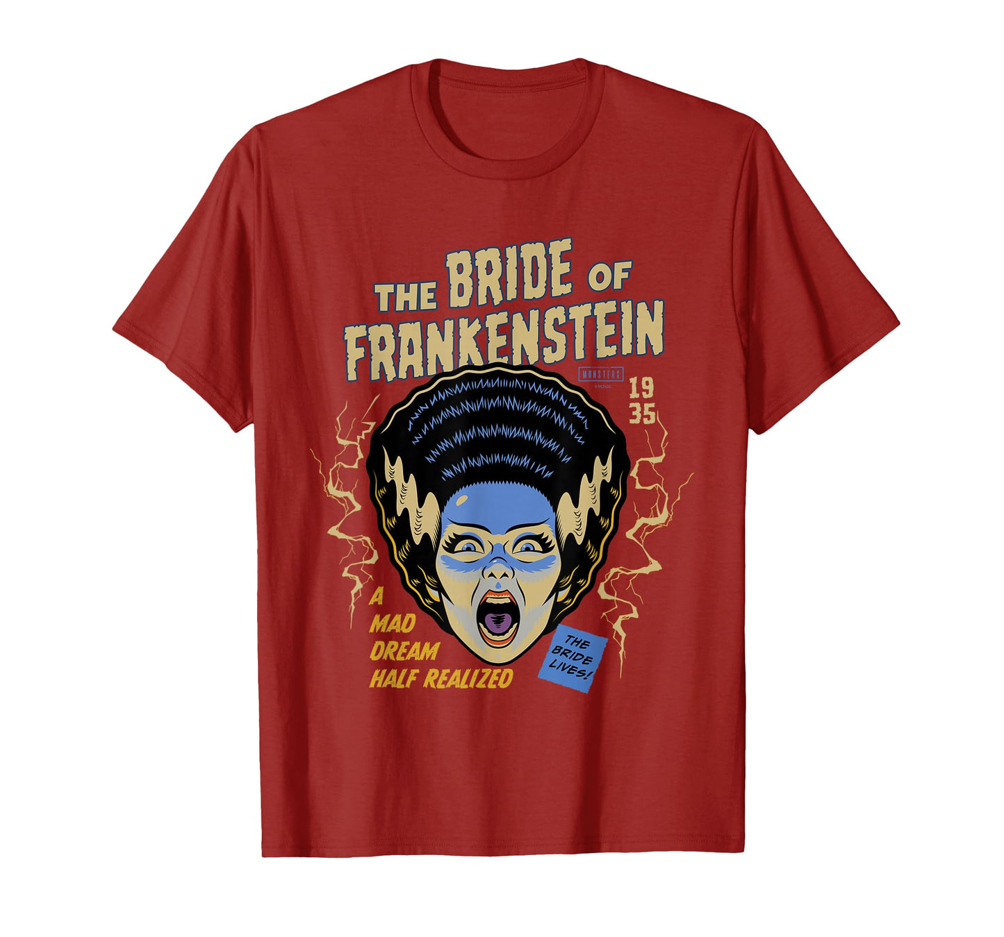 Universal Monsters Bride Vintage Halloween Mask T-Shirt