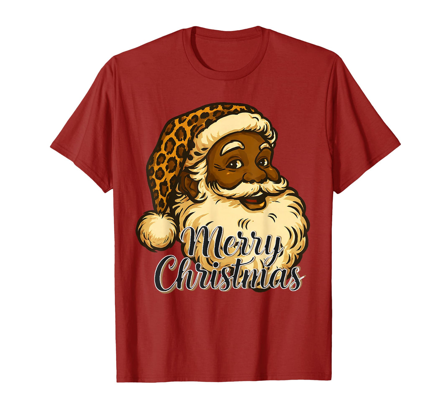 African American Christmas Cute Santa Holiday Xmas Men Women T-Shirt