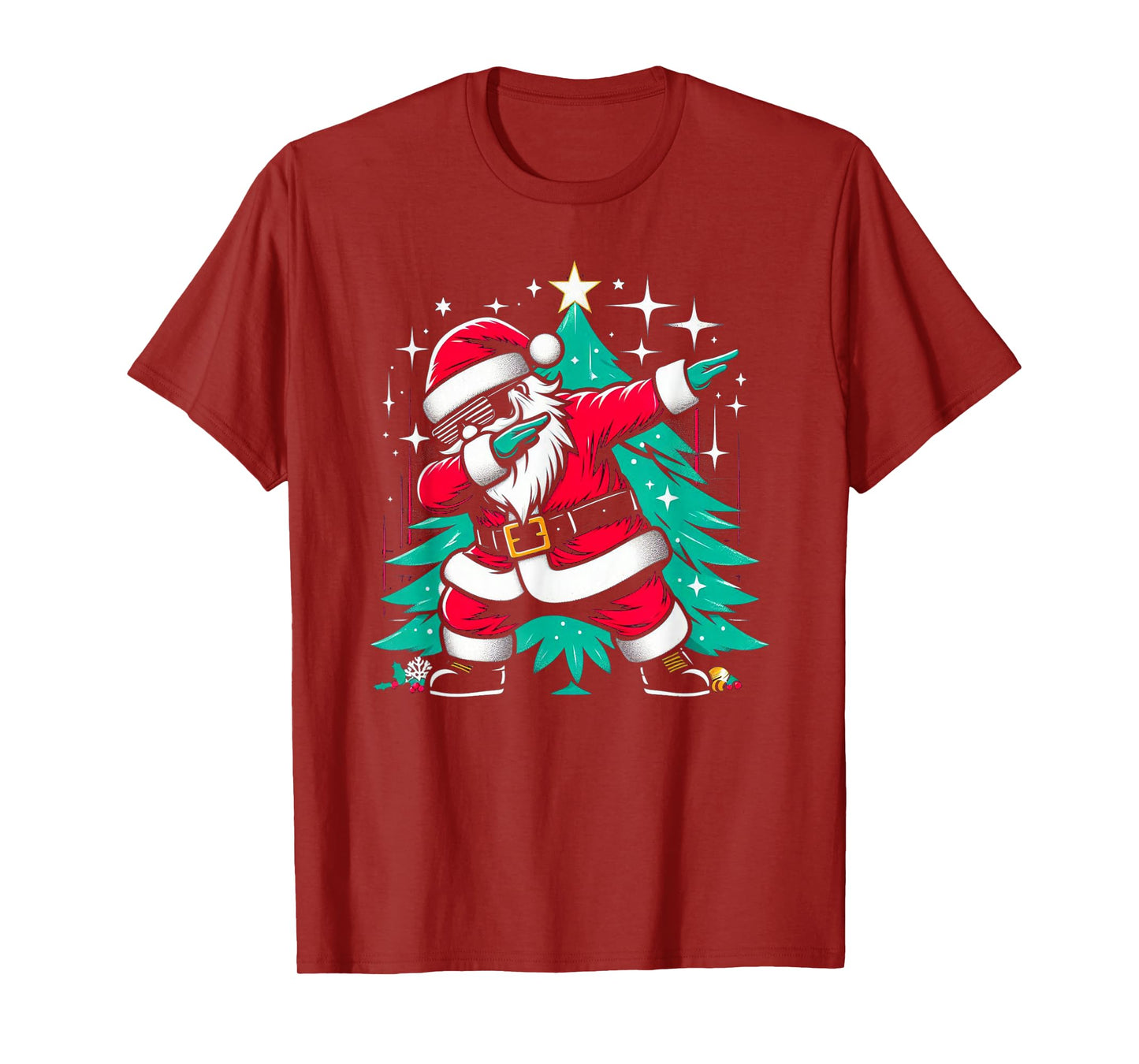 Dabbing Santa Claus Christmas Tree Funny Xmas Dab Boys Kids T-Shirt