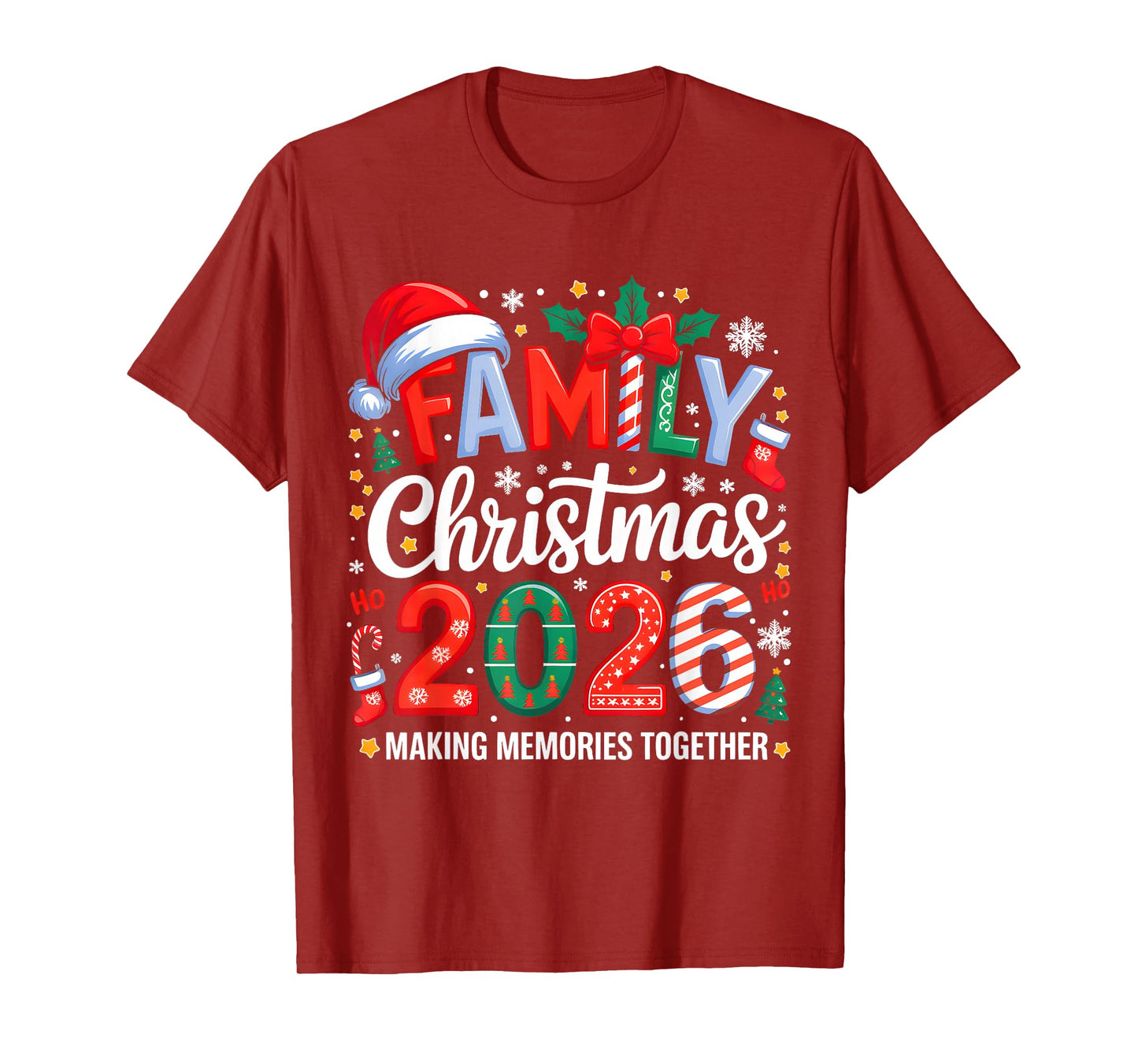 Family Christmas 2026 Squad Santa Elf Xmas Matching Costume T-Shirt