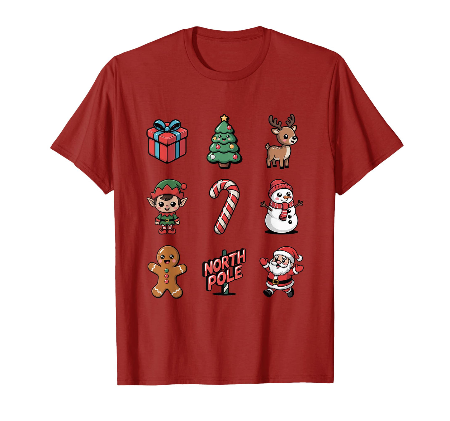 Cute Elf Gnome Santa Reindeer North Pole T-Shirt