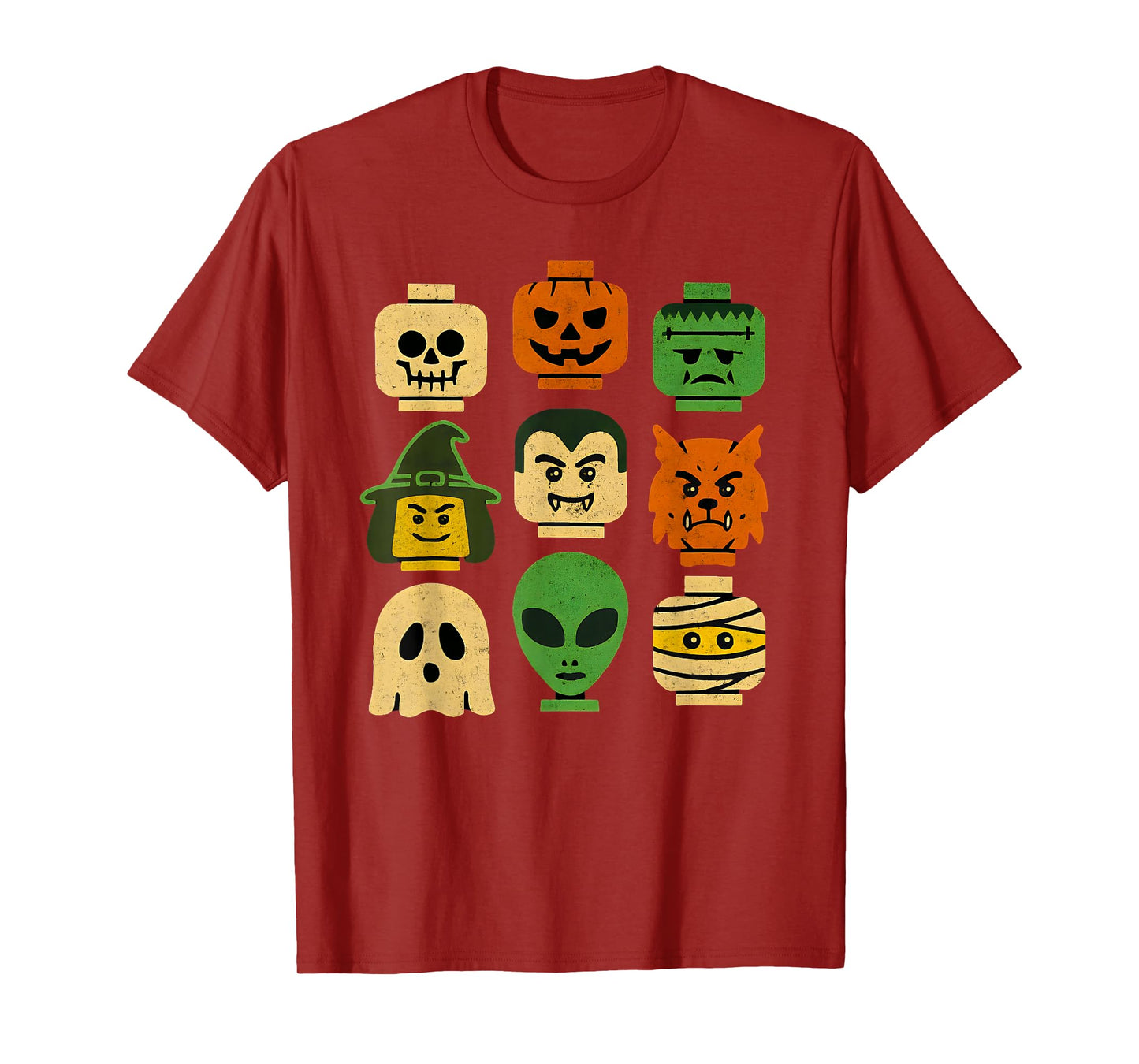 Halloween Brick Head Faces Costume Matching Family Kids Boys T-Shirt