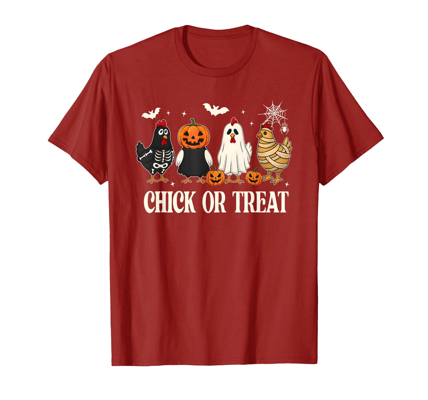 Chick Or Treat Funny Halloween Witch Spooky Cute Chicken T-Shirt