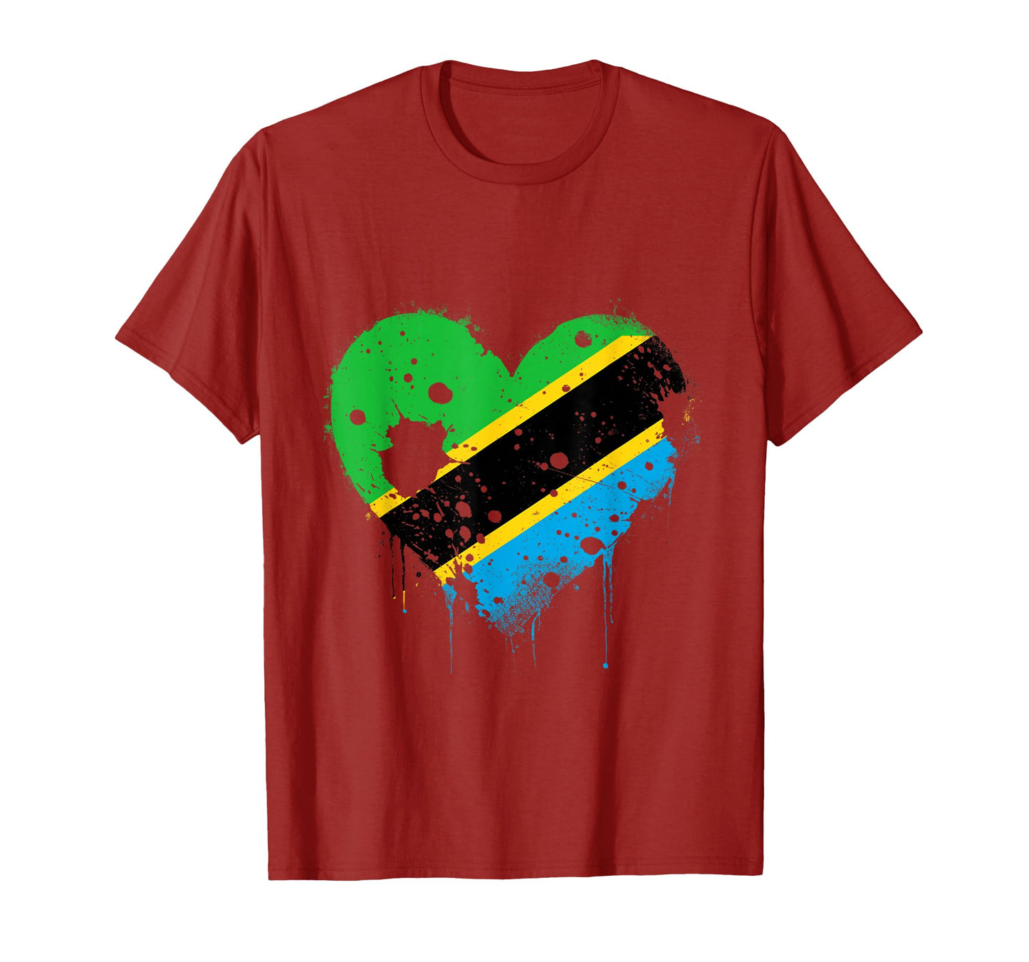 Tanzania Vintage Tanzanian Pride Heart Tanzanian Flag T-Shirt