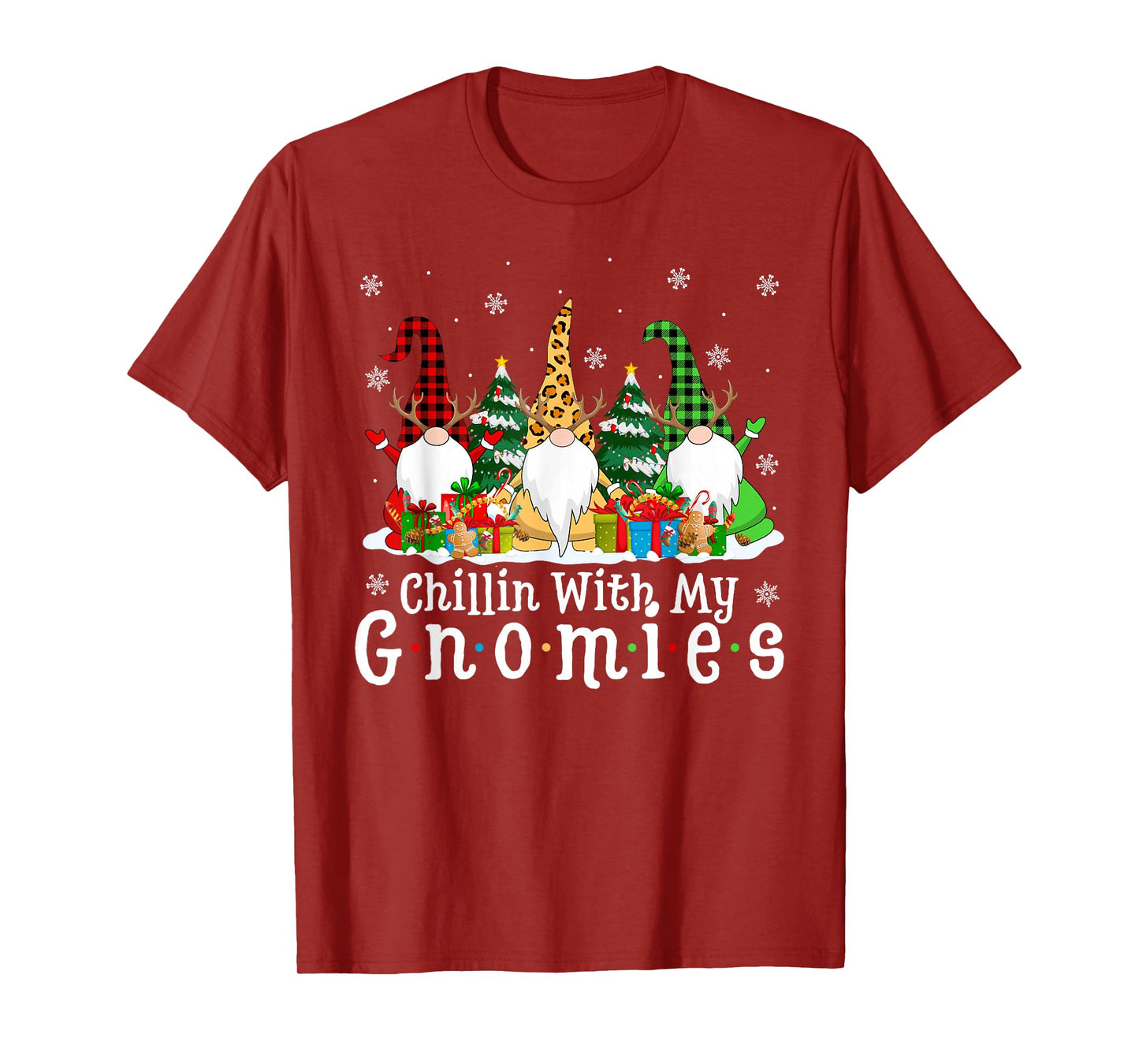 Chillin with My Gnomies Funny Christmas Gnome Family Xmas T-Shirt