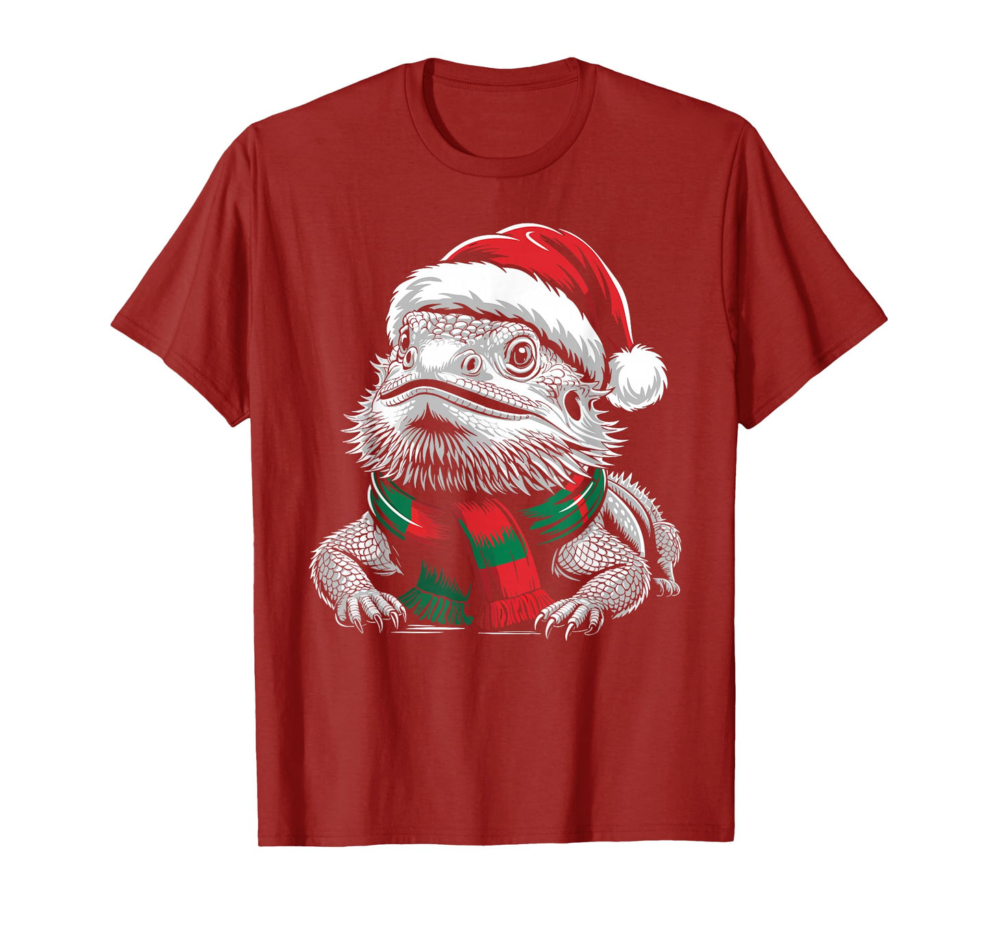 Bearded Dragon Xmas Santa Hat Scarf Christmas Costume T-Shirt