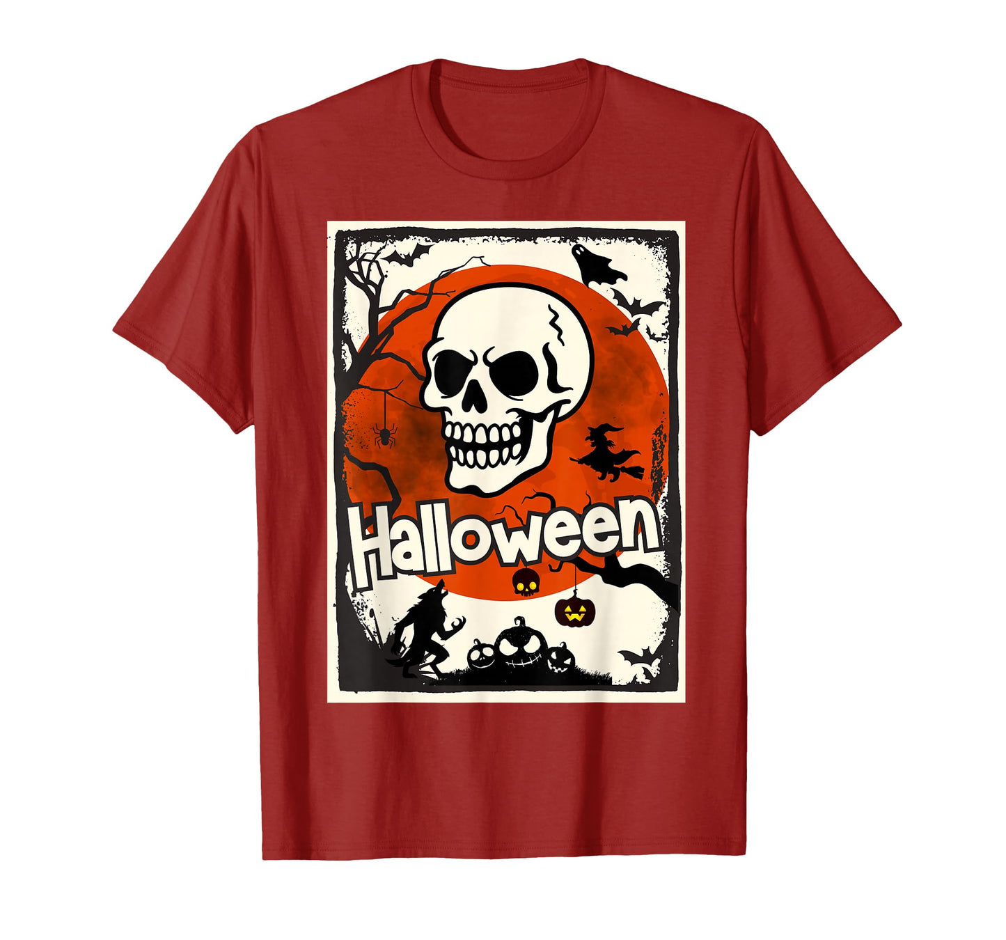 Halloween Skull Retro Vintage T-Shirt