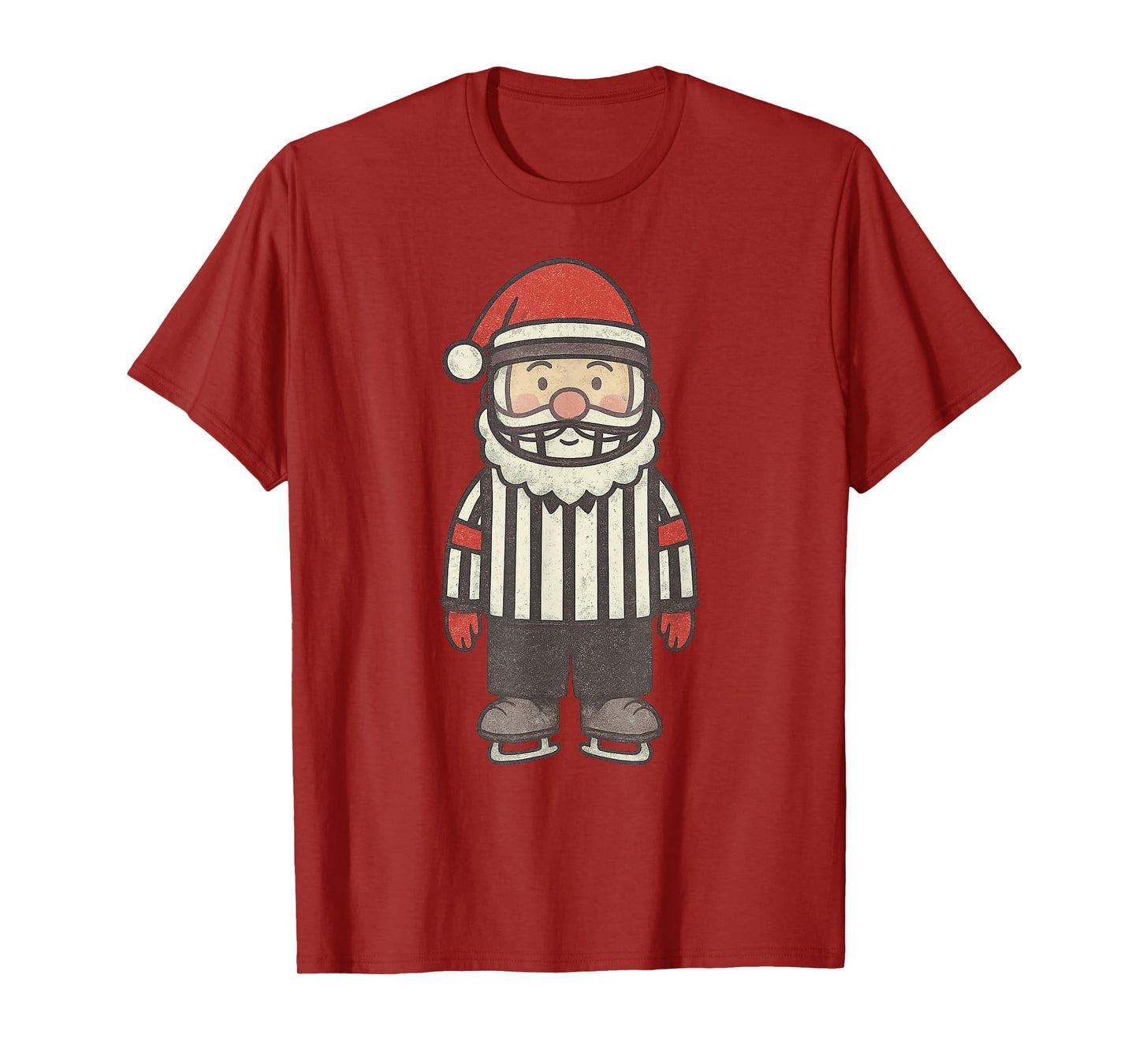 Santa Referee Ice Hockey Christmas Vintage Funny Xmas T-Shirt