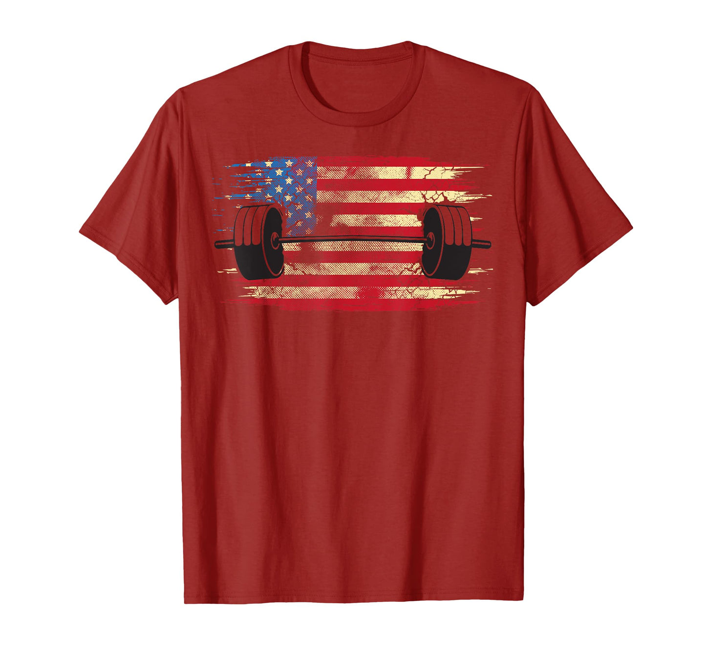 American Flag Gym and Fitness T-shirt | Weight Lifting Gift T-Shirt for Women Girls Kids Men