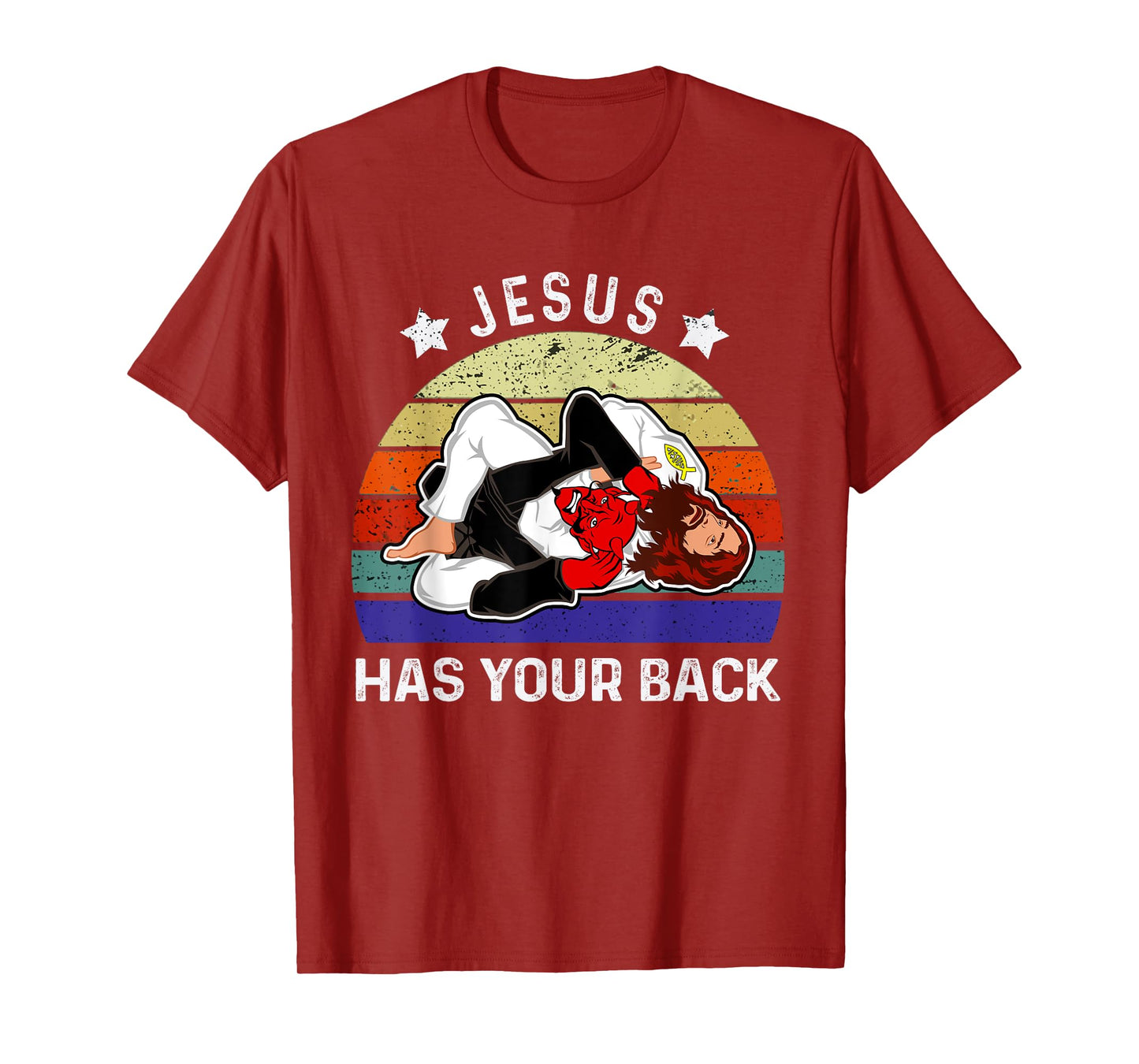 Brazilian Jiu Jitsu Jesus Jesus Has Your Back T-Shirt