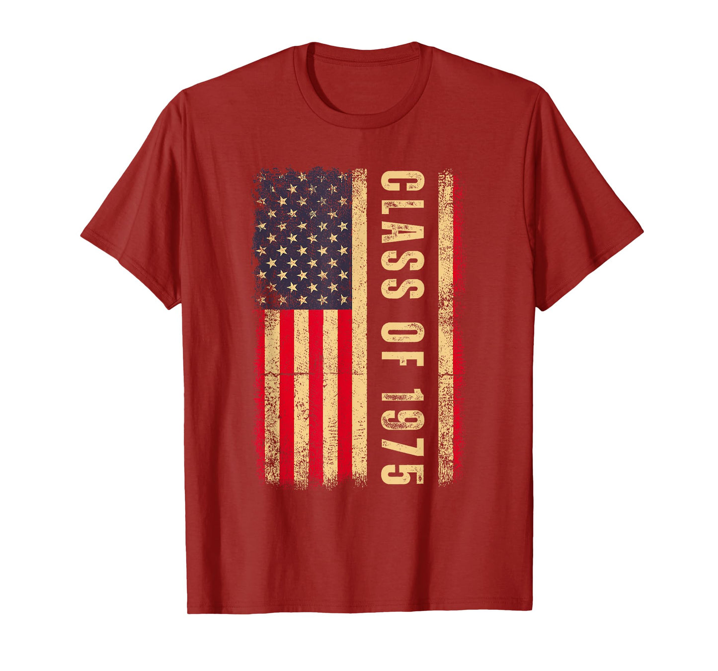 Vintage USA American Flag Class of 1975 Reunion High School T-Shirt