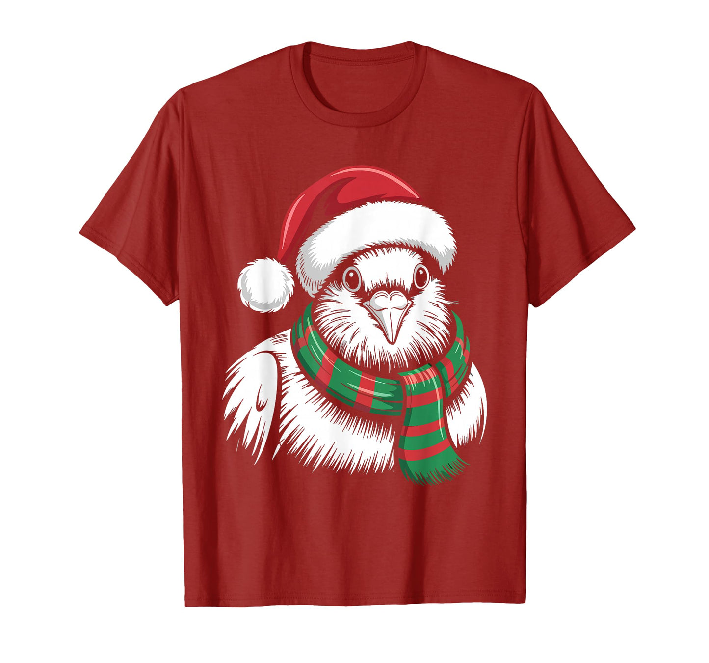 Pigeon Xmas Santa Hat Scarf Christmas Costume T-Shirt
