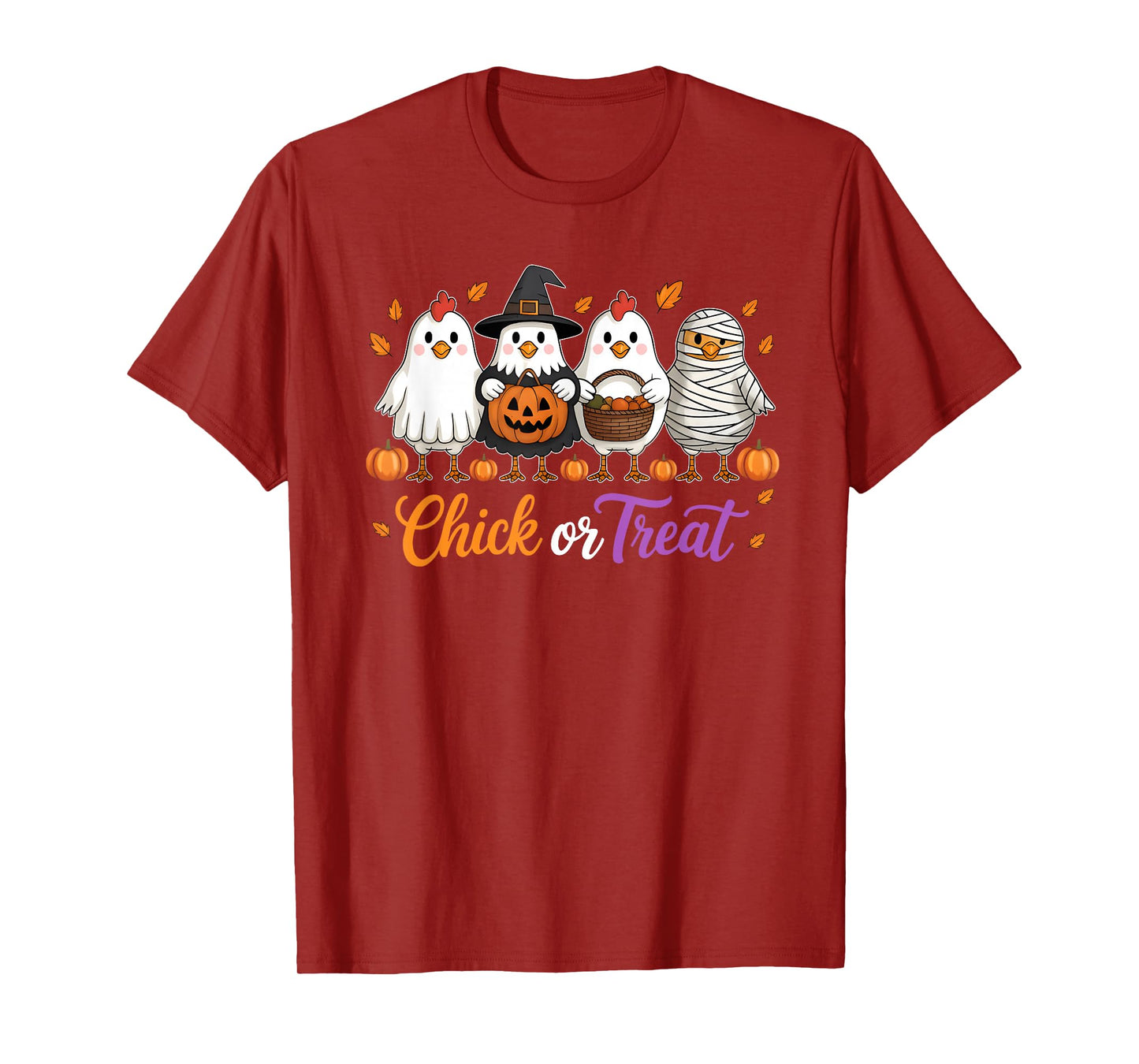 Chick Or Treat Funny Halloween Witch Spooky Cute Chicken T-Shirt