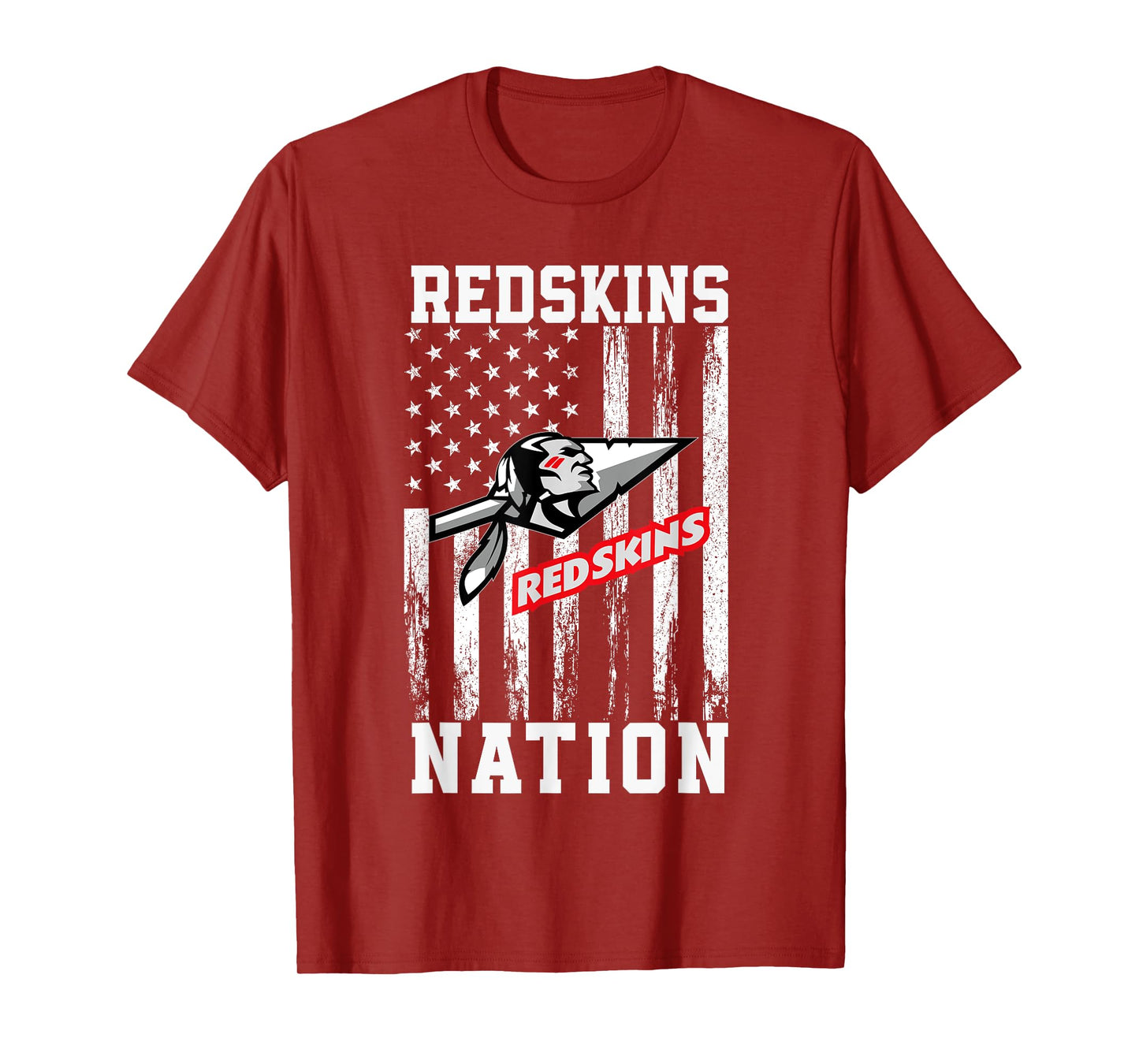 Caldwell Redskins Official High School Gear Unisex-Adults Kids Black Small Straight Short Sleeve Cotton Crew Neck T-Shirt
