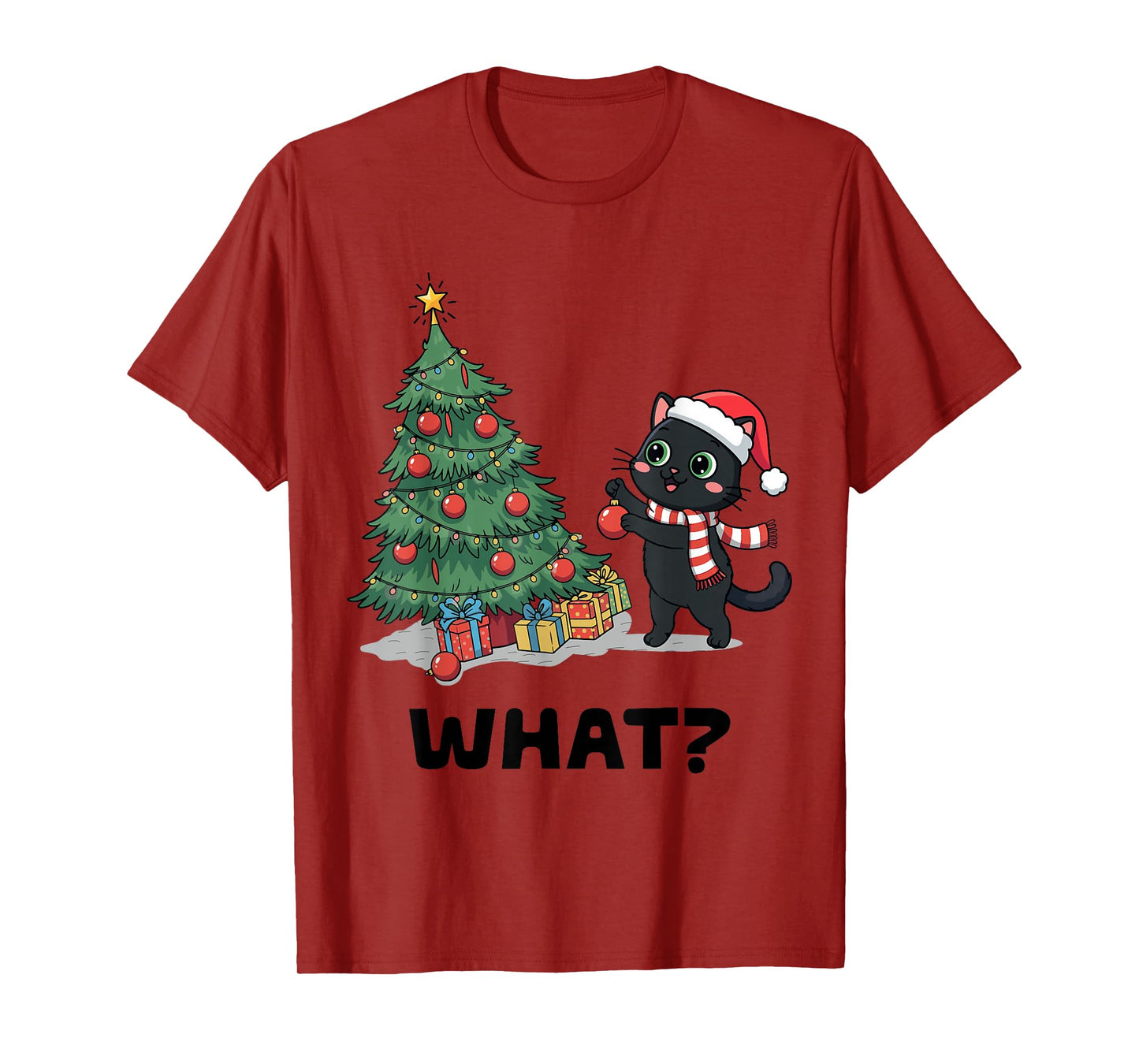 What Funny Cat Christmas Ugly Christmas Funny T-Shirt