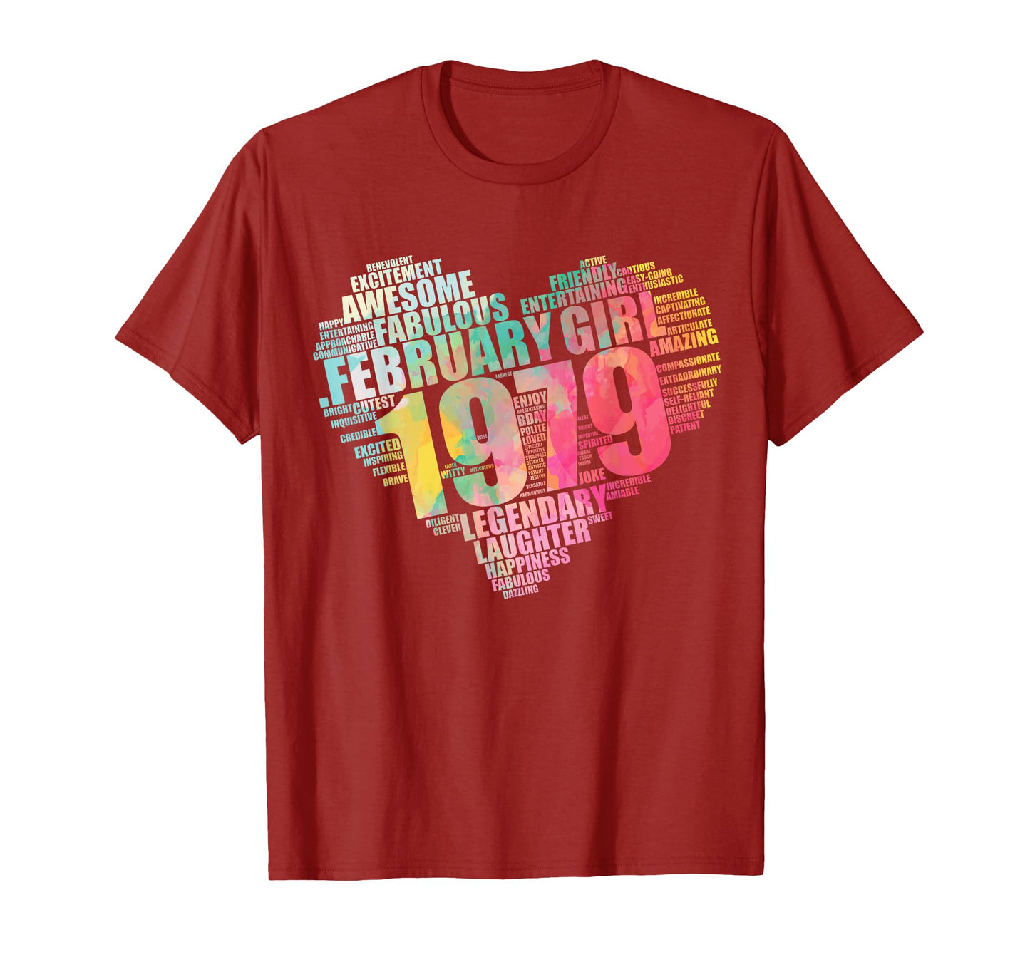FEBRUARY GIRL 1979 Awesome Fabulous 45 Heart 45th Birthday T-Shirt