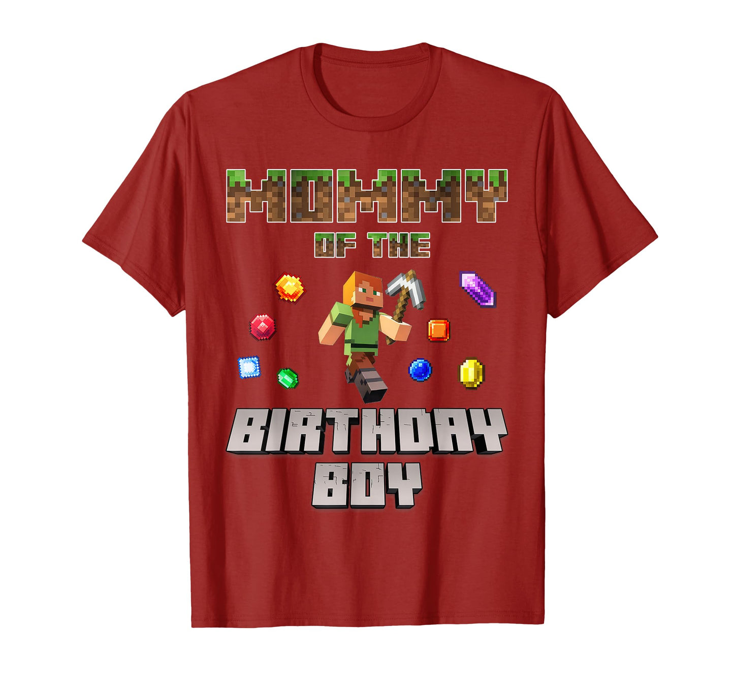 Mommy Of The Birthday Boy Video Gamer Pixel Number T-Shirt